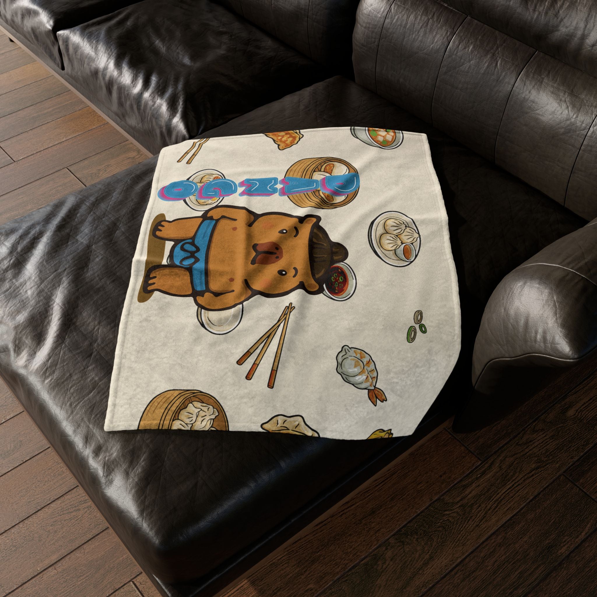 Dango the Sumo Lover Capybara Cartoon Soft Blanket, Cute Kawaii Animal Gift