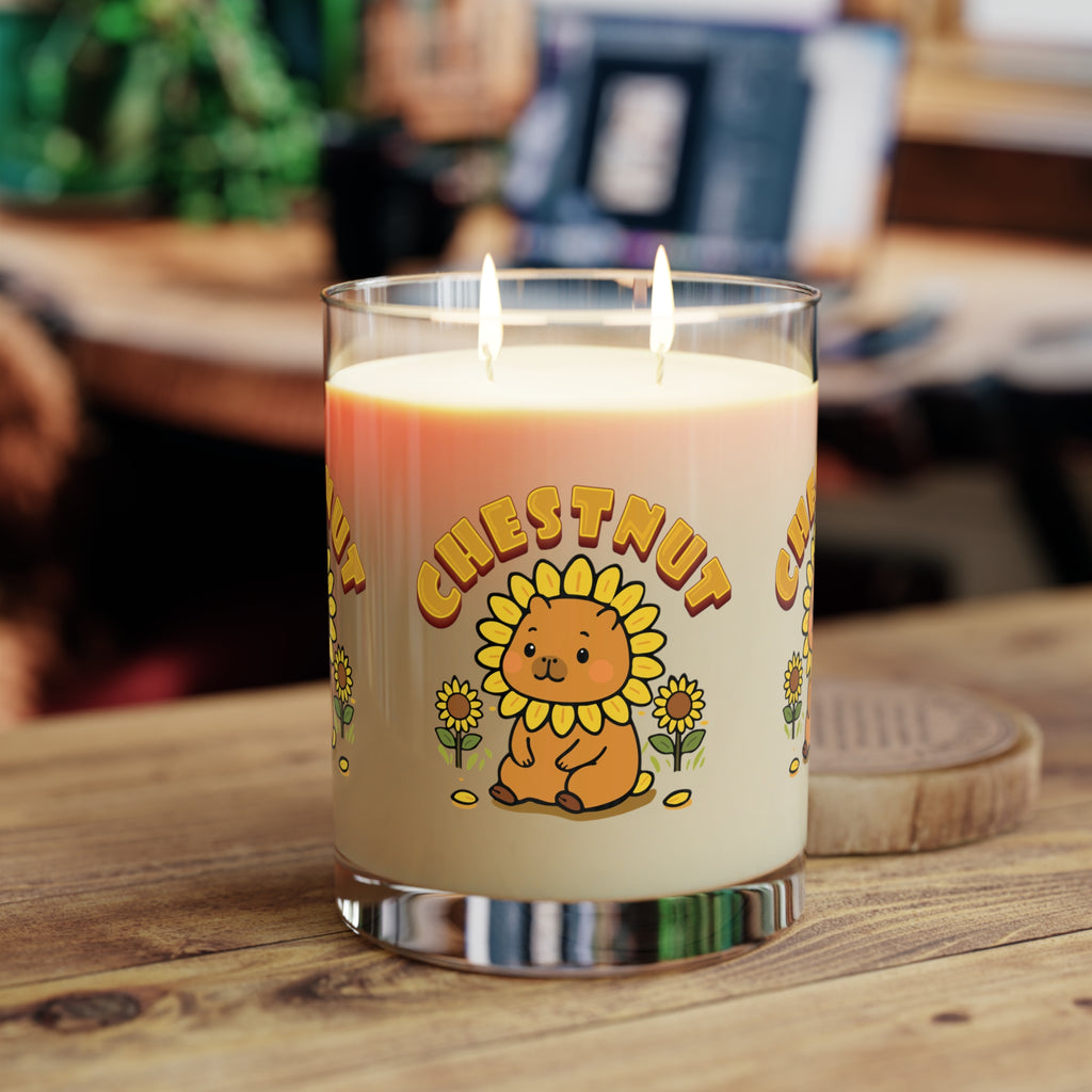 Chestnut the Sunflower Lover Capybara Cartoon Candle, Cute Kawaii Animal Gift