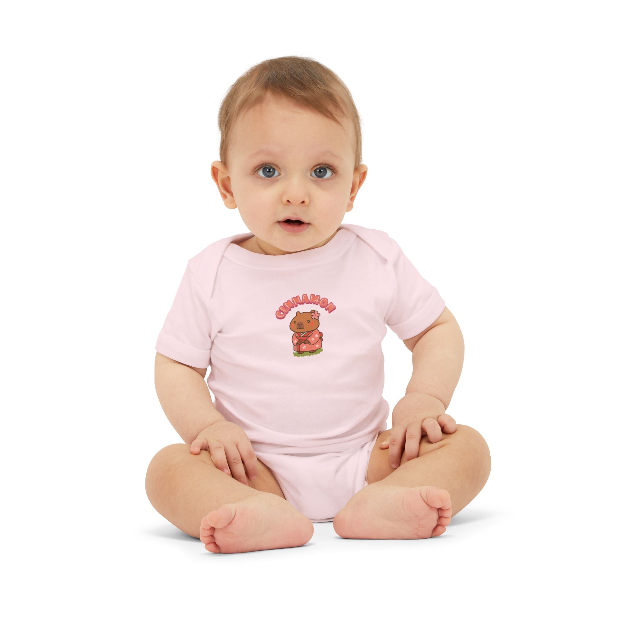 Cinnamon the Cherry Blossom Lover Capybara Cartoon Bodysuit, Cute Kawaii Animal Gift