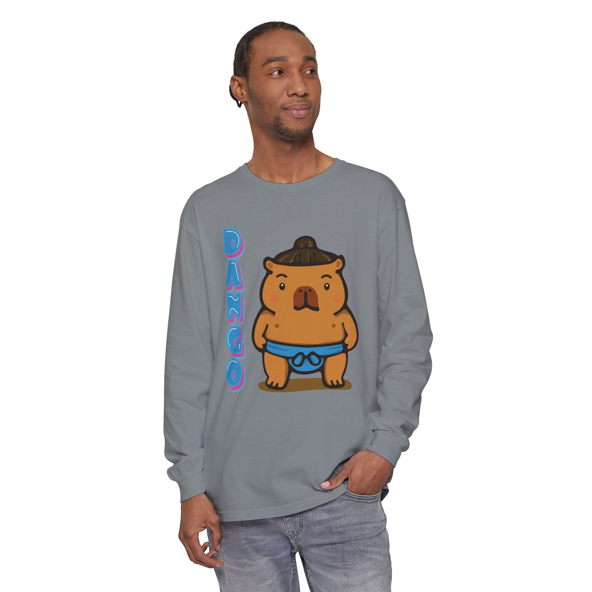 Dango the Sumo Lover Capybara Cartoon long sleeve shirt, Cute Kawaii Animal Gift