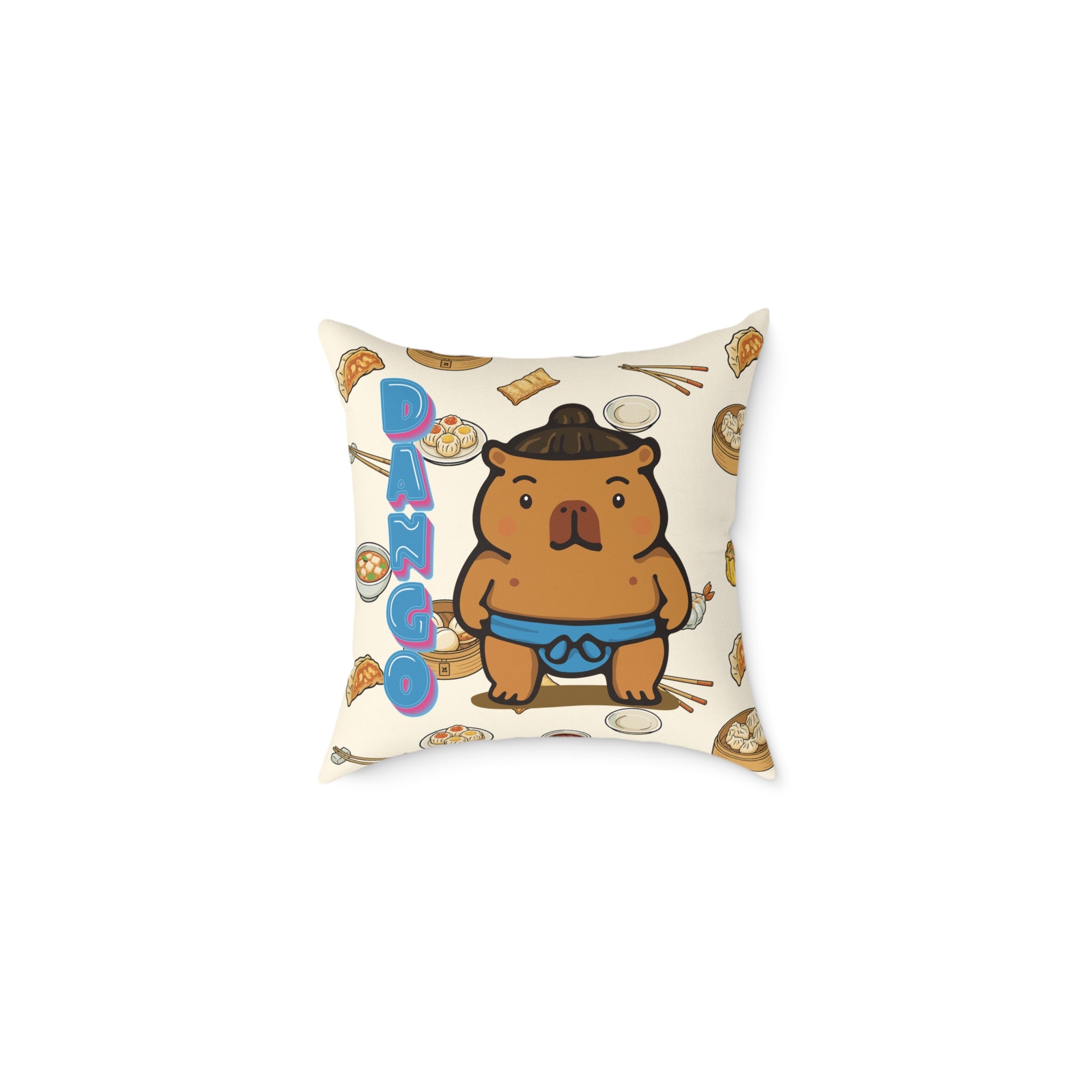 Dango the Sumo Lover Capybara Cartoon Pillow, Cute Kawaii Animal Gift
