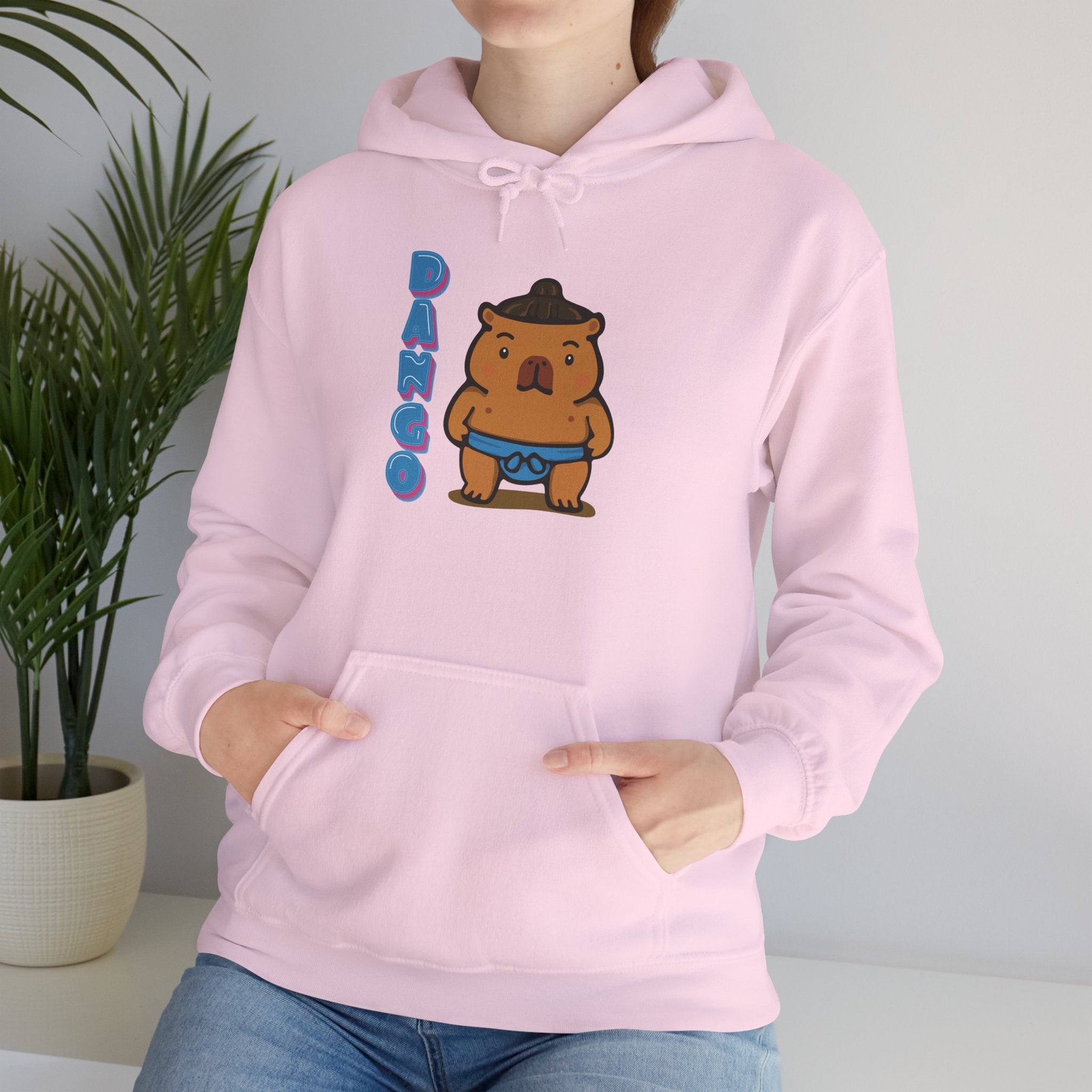 Dango the Sumo Lover Capybara Cartoon Hoodie, Cute Kawaii Animal Gift