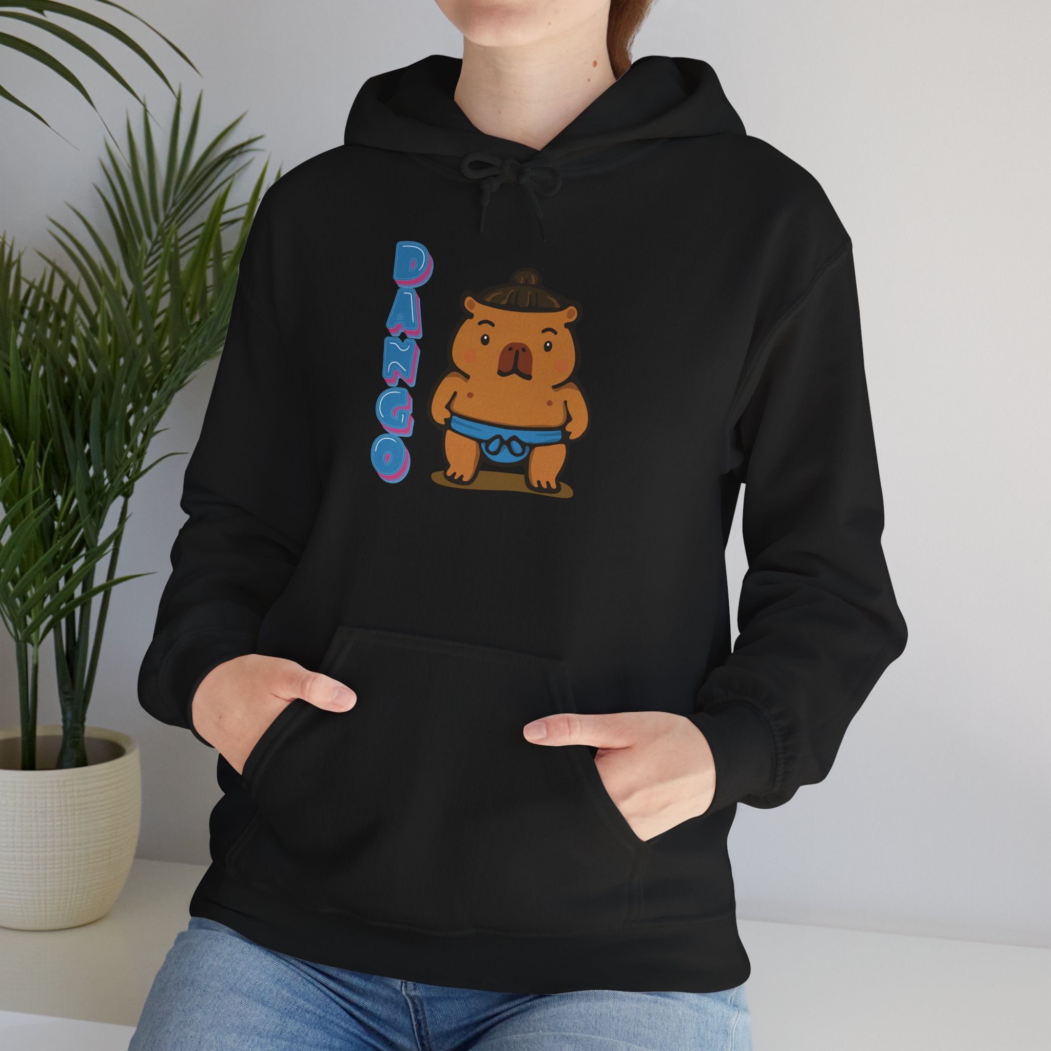 Dango the Sumo Lover Capybara Cartoon Hoodie, Cute Kawaii Animal Gift