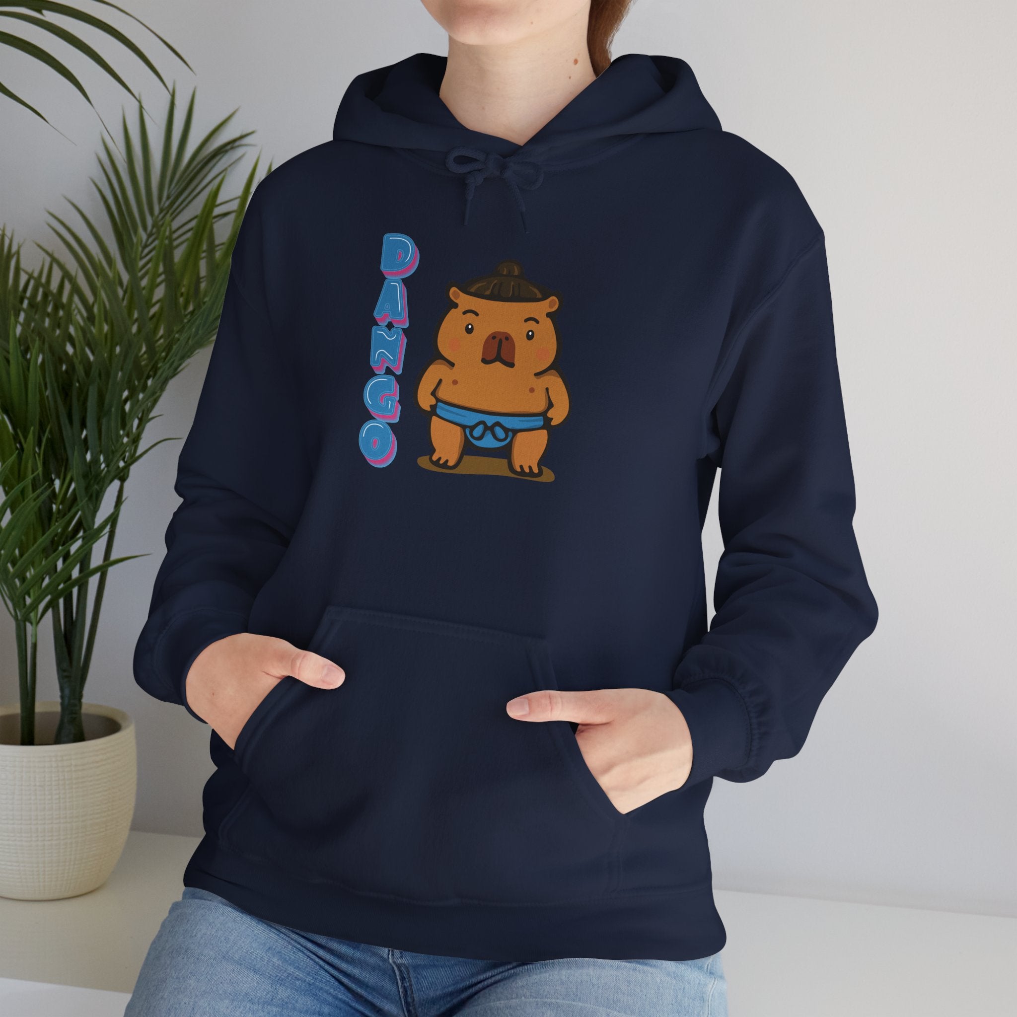 Dango the Sumo Lover Capybara Cartoon Hoodie, Cute Kawaii Animal Gift