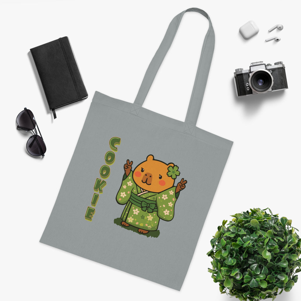 Cookie the Fun Lover Capybara Cartoon Tote Bag, Cute Kawaii Animal Gift