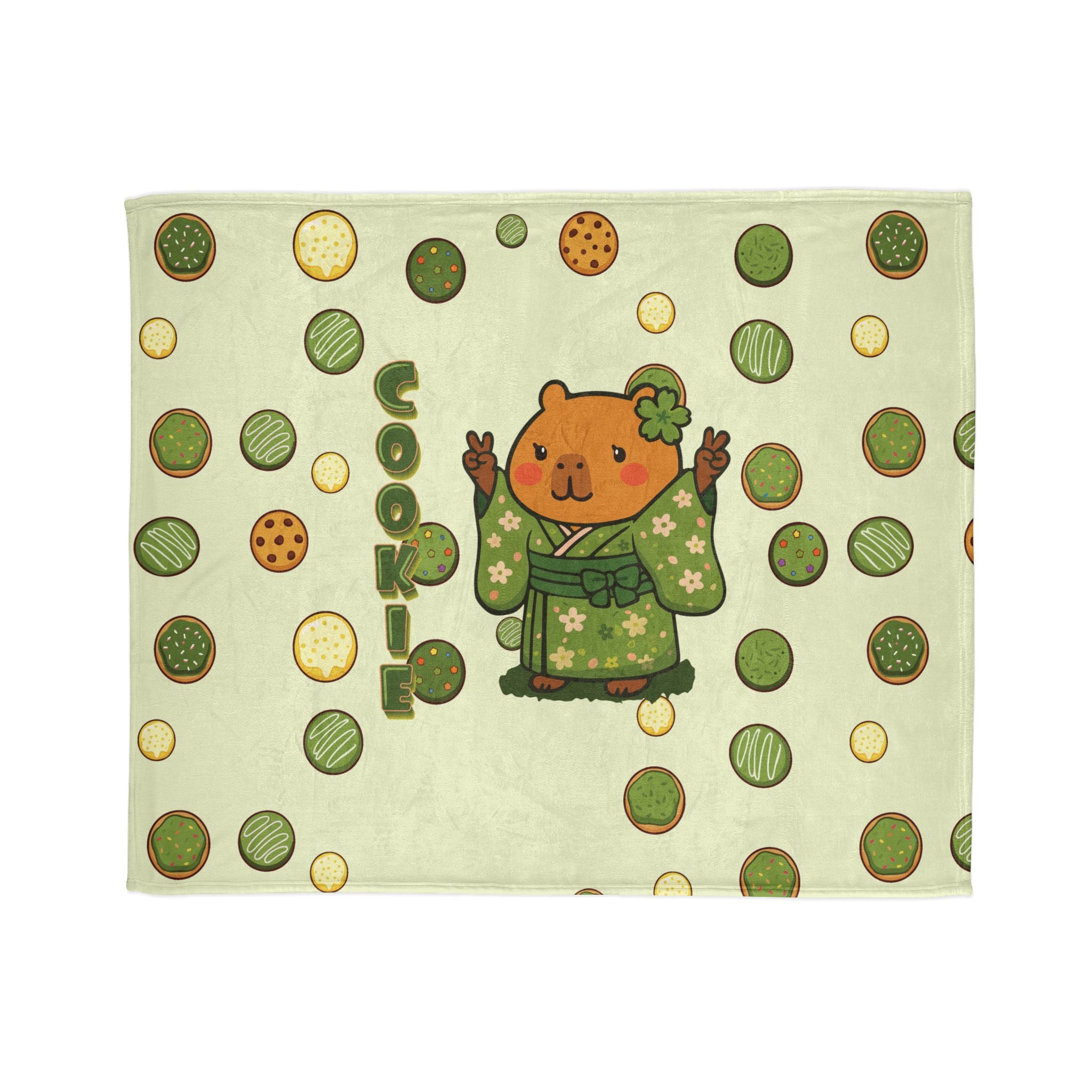 Cookie the Fun Lover Capybara Cartoon Soft Blanket, Cute Kawaii Animal Gift