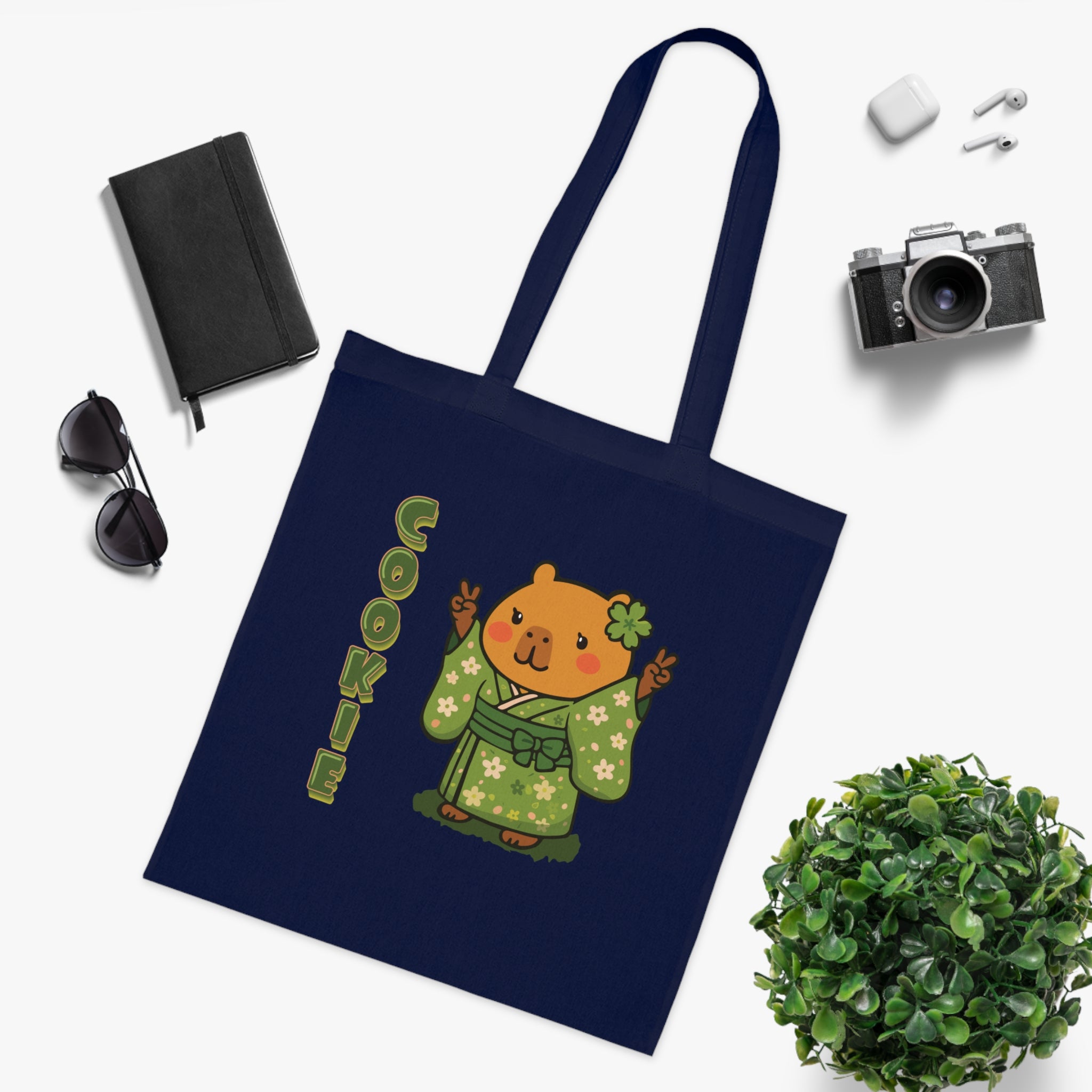 Cookie the Fun Lover Capybara Cartoon Tote Bag, Cute Kawaii Animal Gift