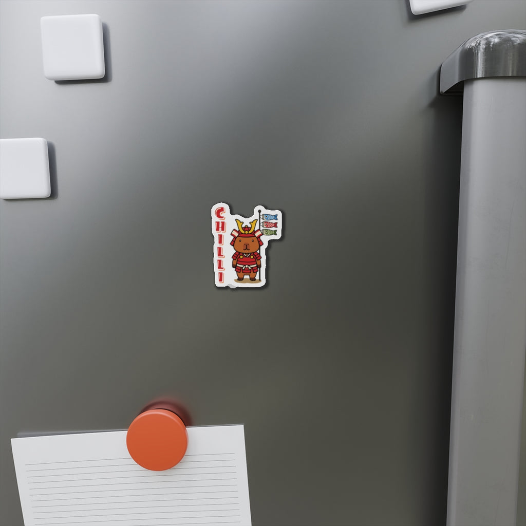 Chilli the Samurai Warrior Capybara Cartoon Magnets, Cute Kawaii Animal Gift
