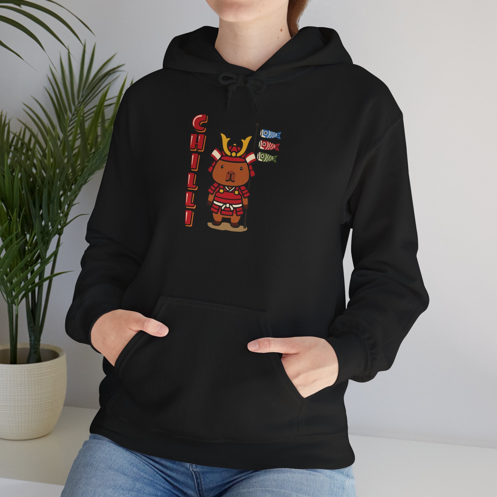 Chilli the Samurai Warrior Capybara Cartoon Hoodie, Cute Kawaii Animal Gift