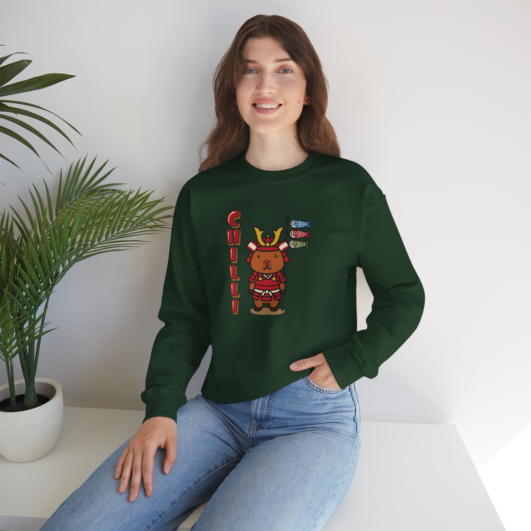 Chilli the Samurai Warrior Capybara Cartoon Sweater, Cute Kawaii Animal Gift for Adults