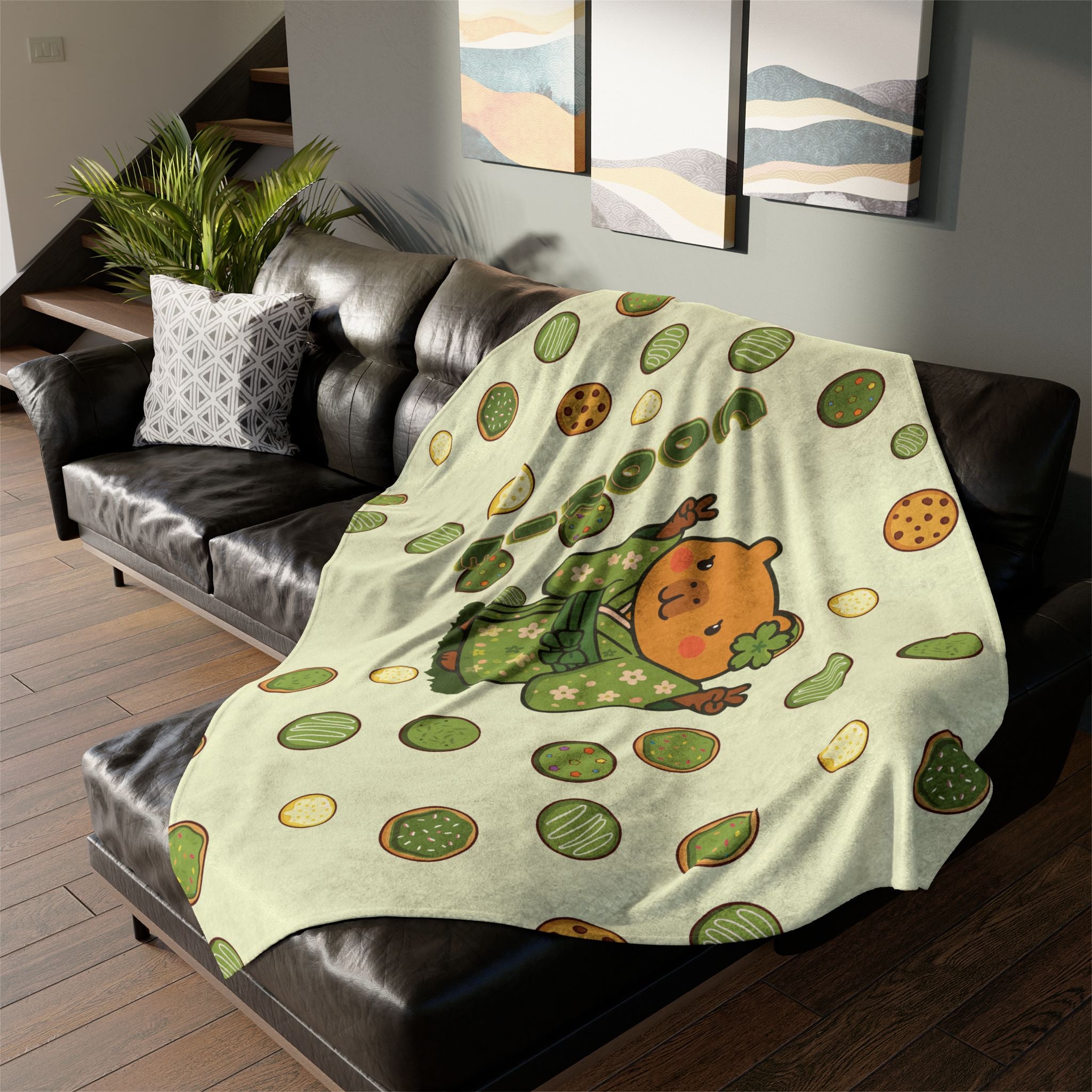 Cookie the Fun Lover Capybara Cartoon Soft Blanket, Cute Kawaii Animal Gift