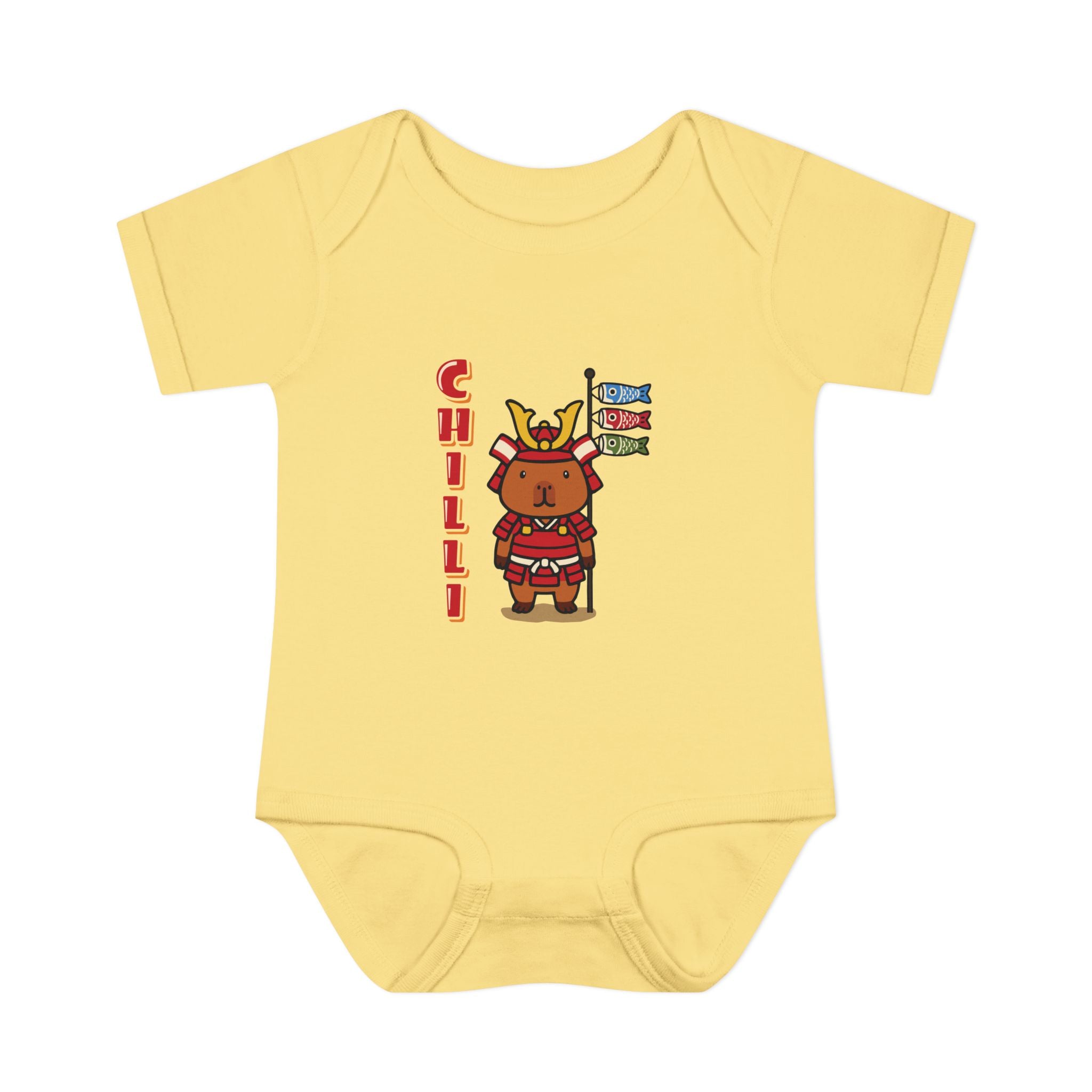 Chilli the Samurai Warrior Capybara Cartoon Bodysuit, Cute Kawaii Animal Gift