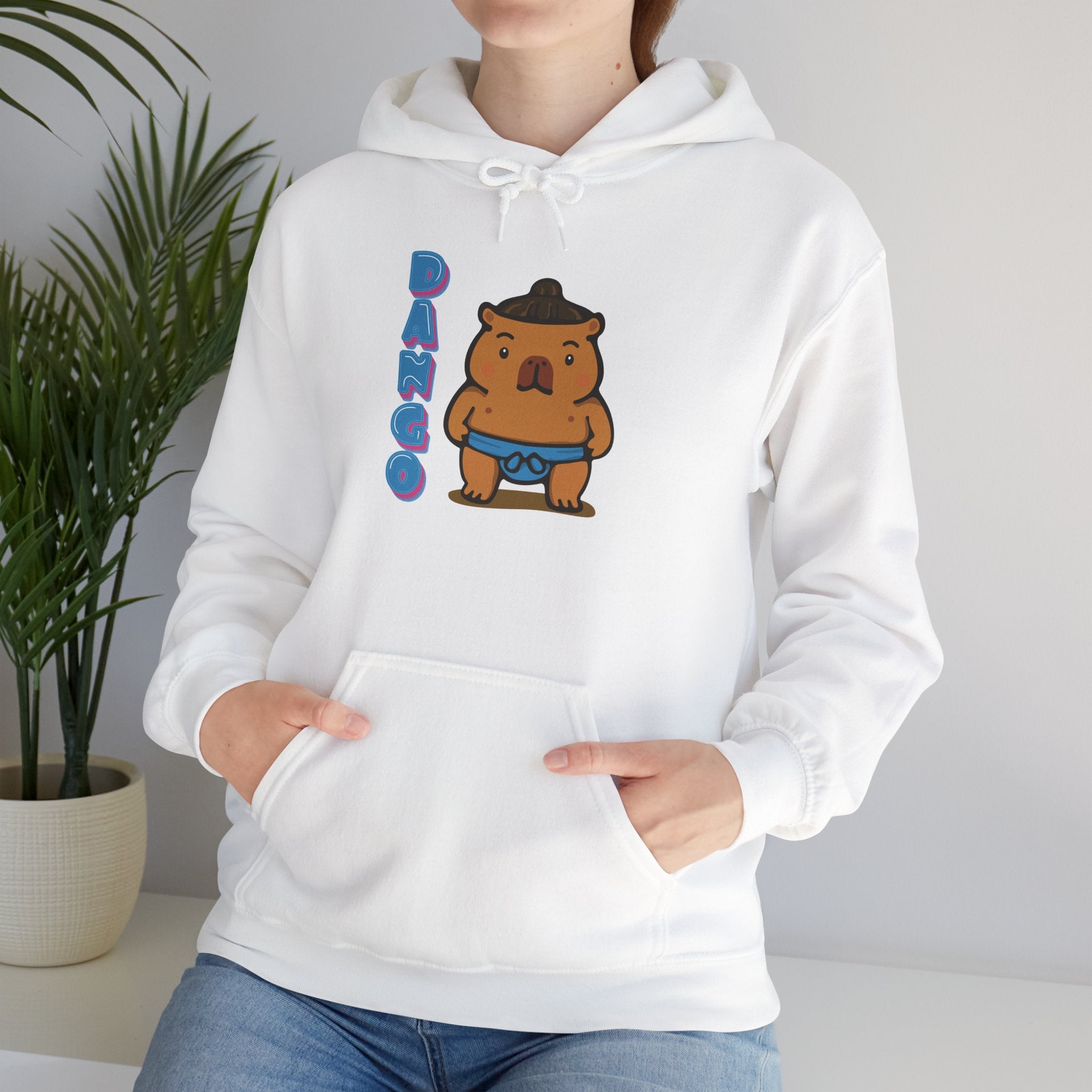 Dango the Sumo Lover Capybara Cartoon Hoodie, Cute Kawaii Animal Gift