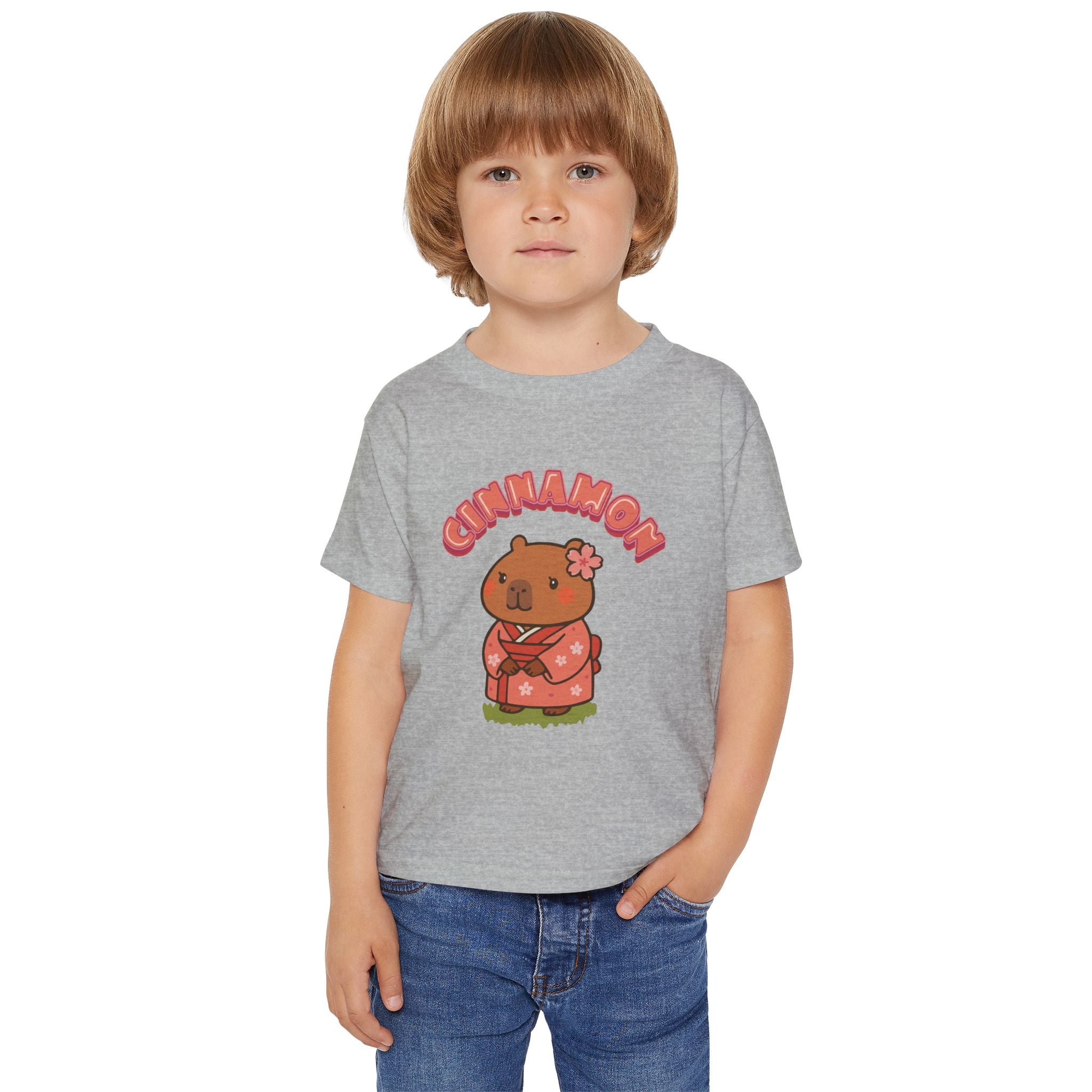 Cinnamon the Cherry Blossom Lover Capybara Cartoon T-Shirt, Cute Kawaii Animal Gift