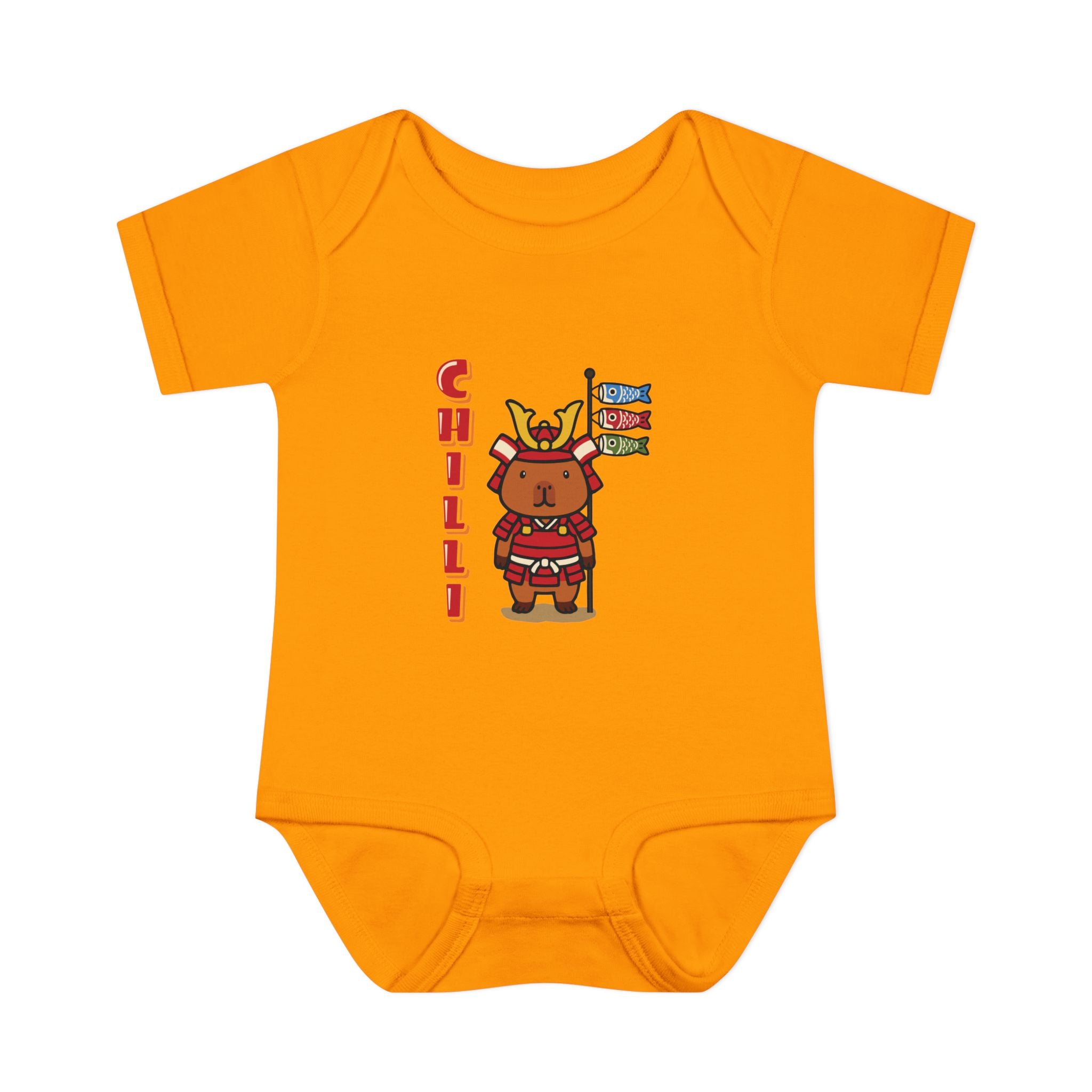 Chilli the Samurai Warrior Capybara Cartoon Bodysuit, Cute Kawaii Animal Gift