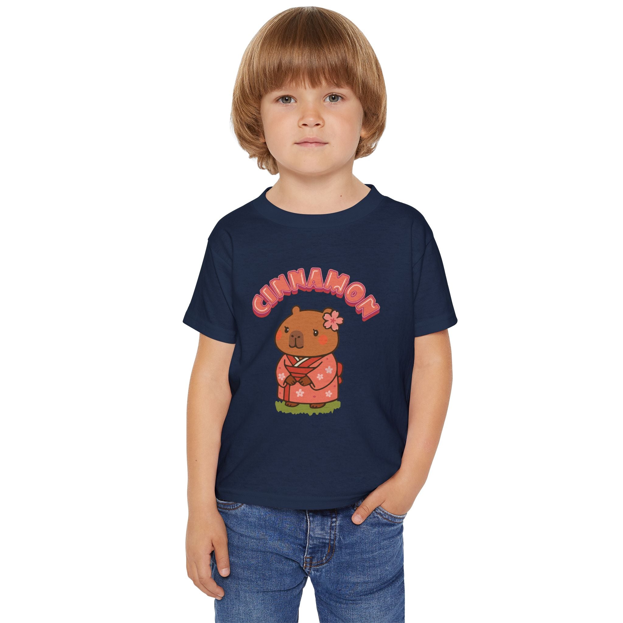 Cinnamon the Cherry Blossom Lover Capybara Cartoon T-Shirt, Cute Kawaii Animal Gift