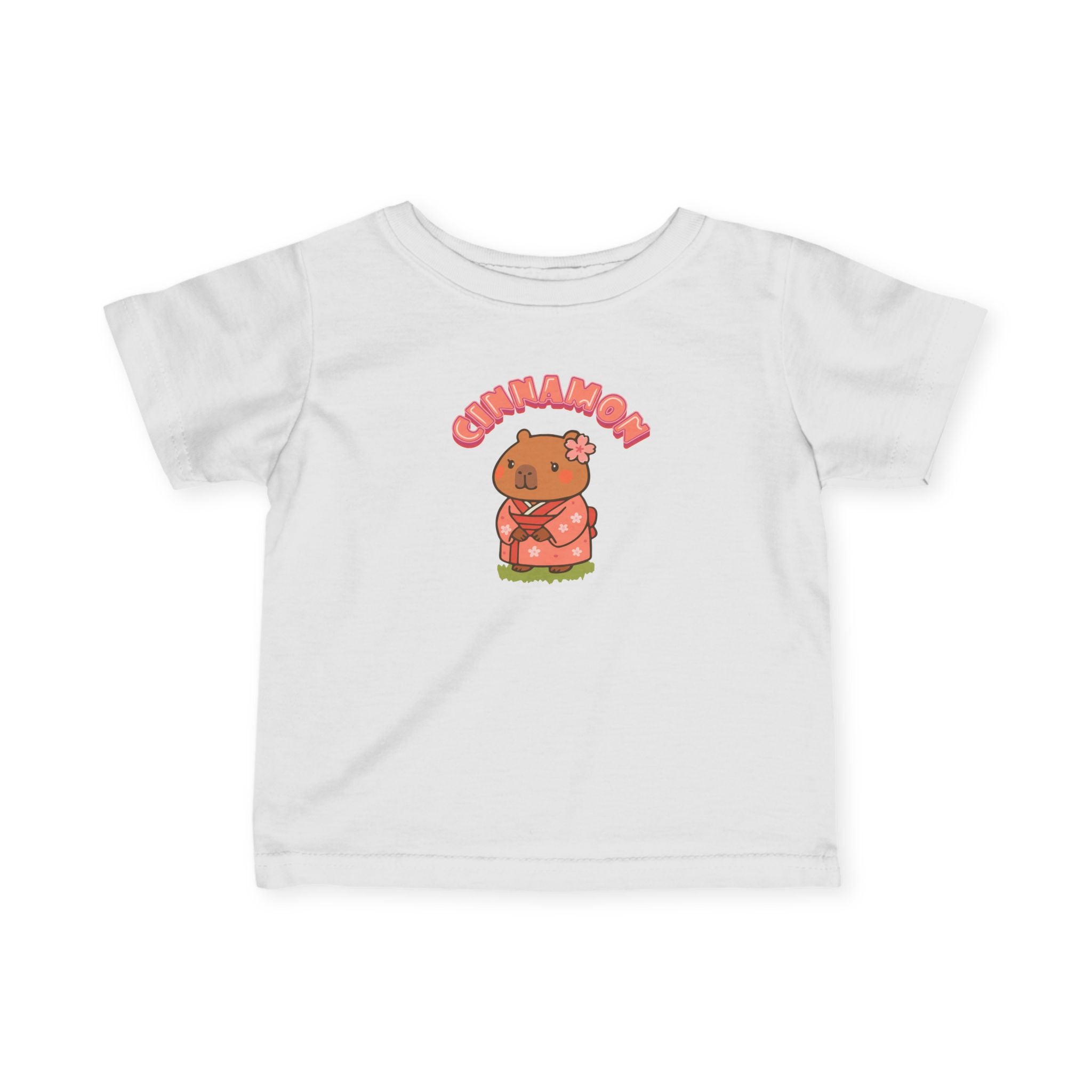 Cinnamon the Cherry Blossom Lover Capybara Cartoon T-Shirt, Cute Kawaii Animal Gift