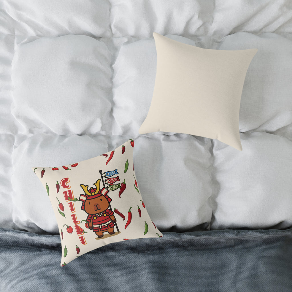 Chilli the Samurai Warrior Capybara Cartoon Pillow, Cute Kawaii Animal Gift