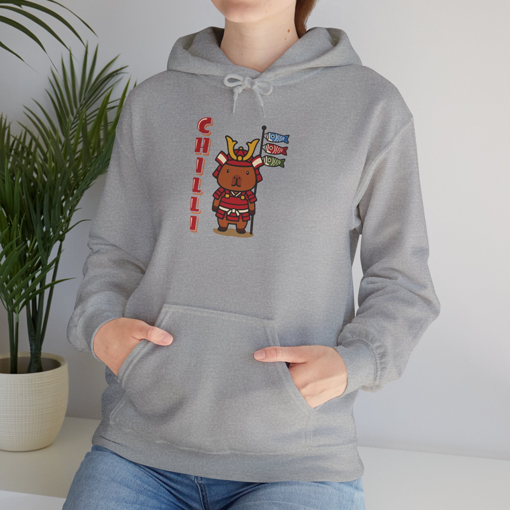Chilli the Samurai Warrior Capybara Cartoon Hoodie, Cute Kawaii Animal Gift