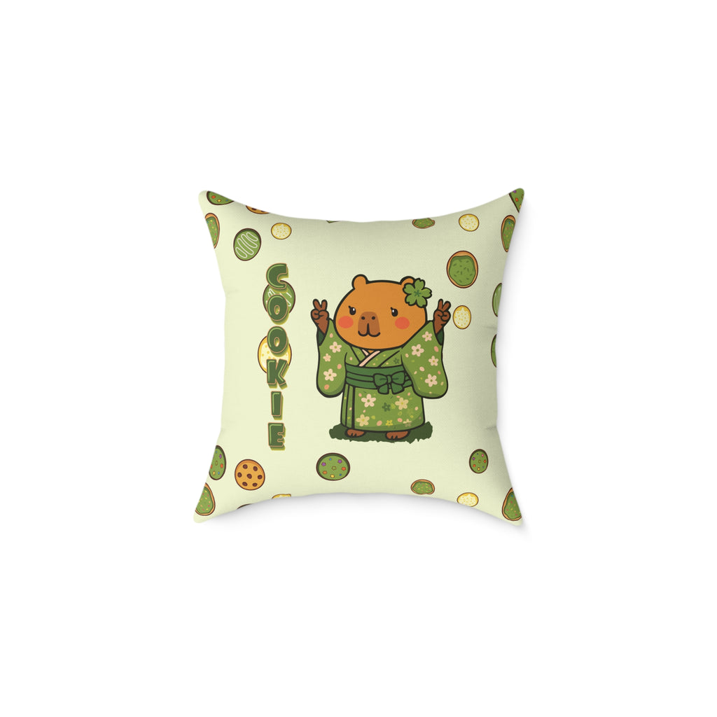 Cookie the Fun Lover Capybara Cartoon Pillow, Cute Kawaii Animal Gift