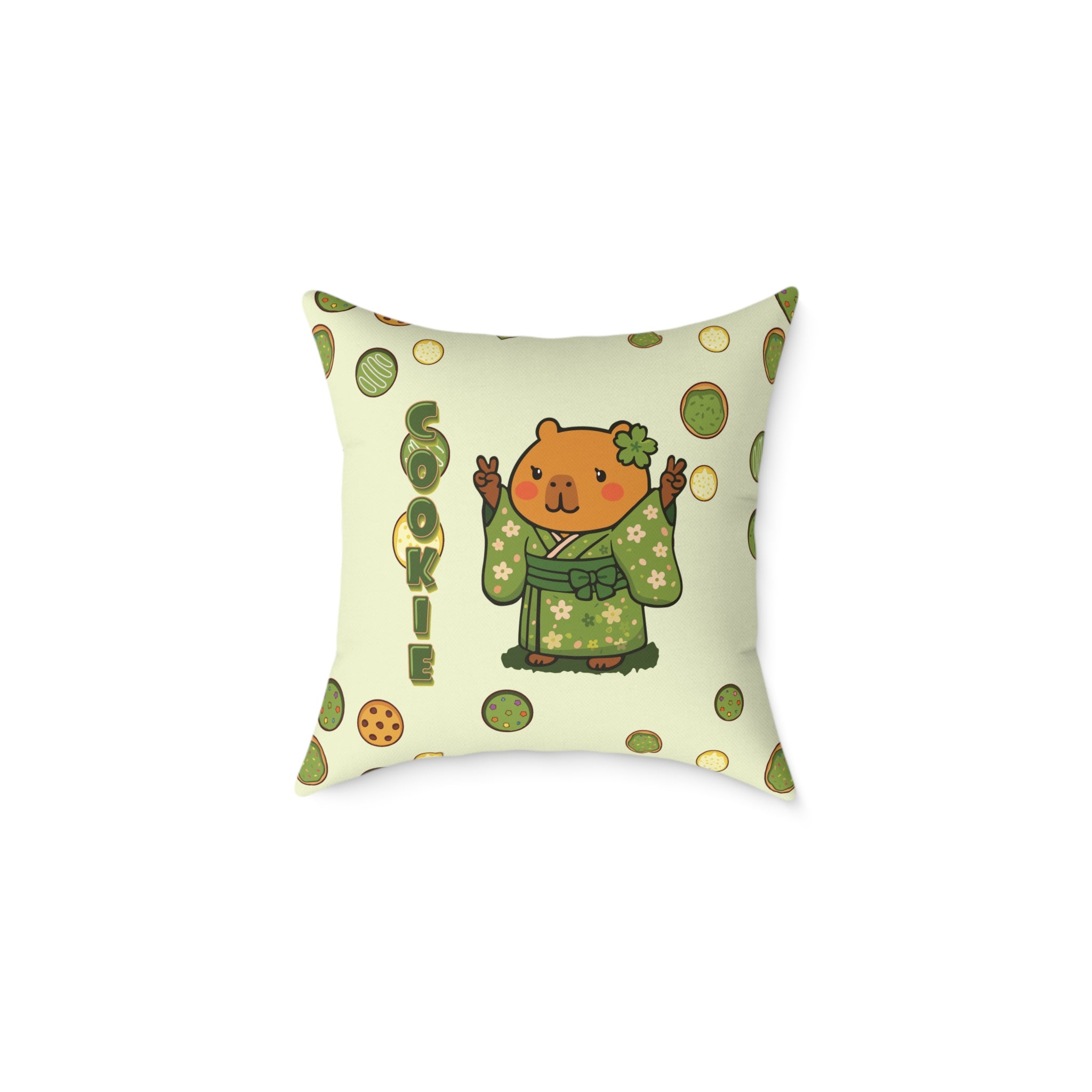 Cookie the Fun Lover Capybara Cartoon Pillow, Cute Kawaii Animal Gift