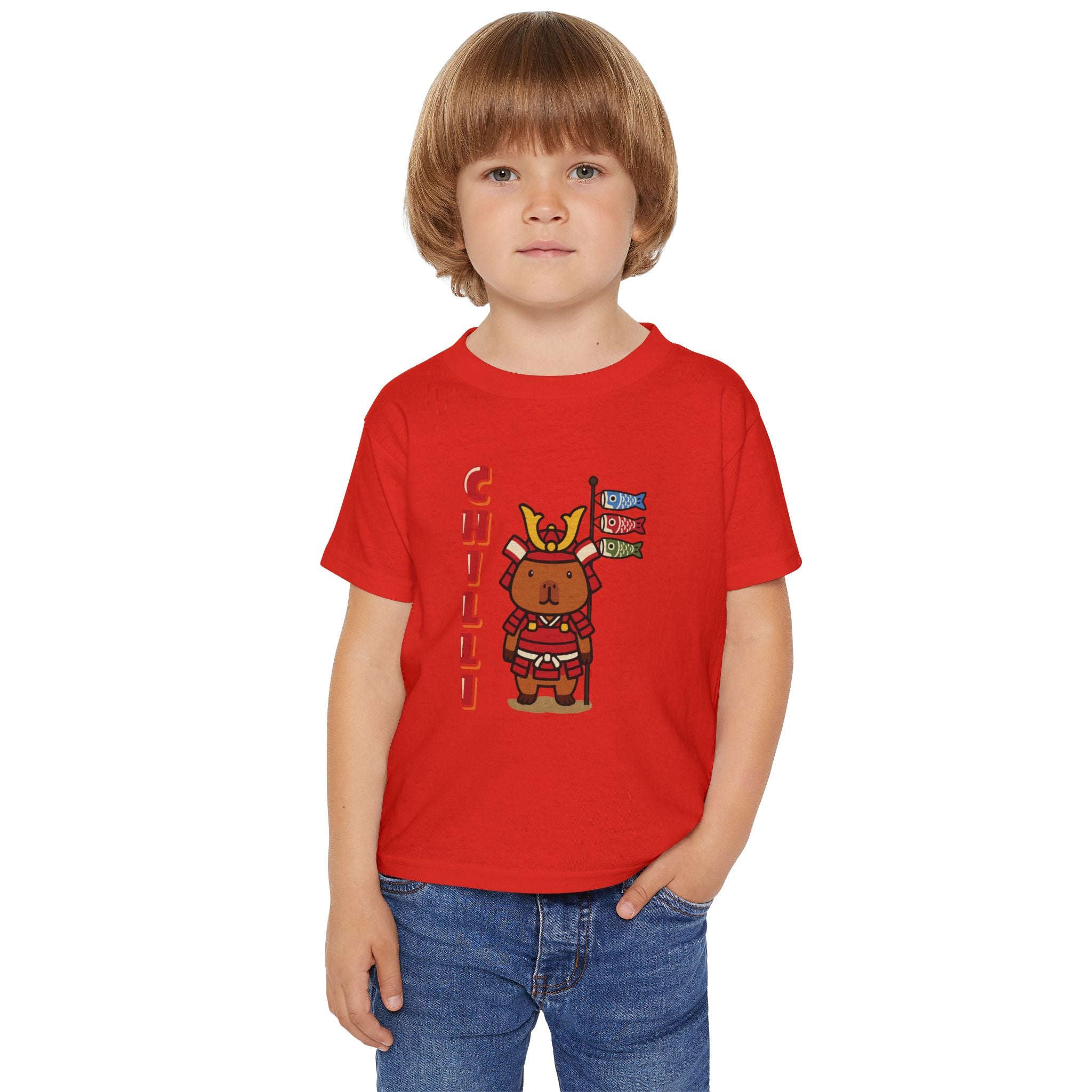 Chilli the Samurai Warrior Capybara Cartoon T-Shirt, Cute Kawaii Animal Gift