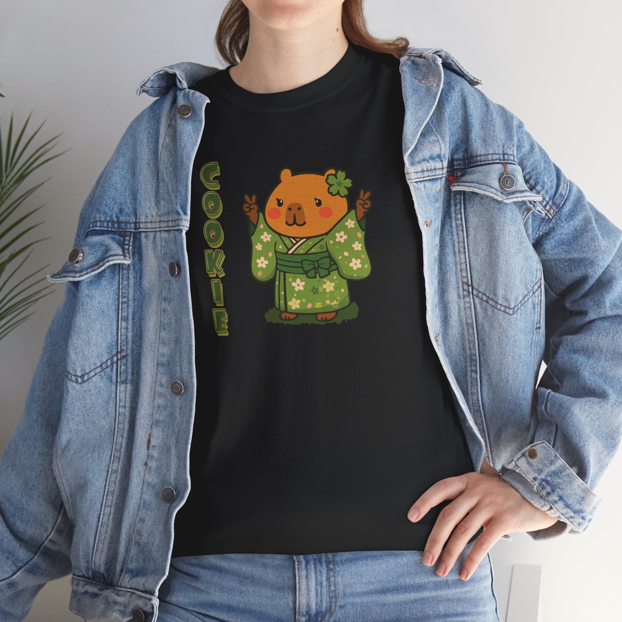 Cookie the Fun Lover Capybara Cartoon T-Shirt, Cute Kawaii Animal Gift