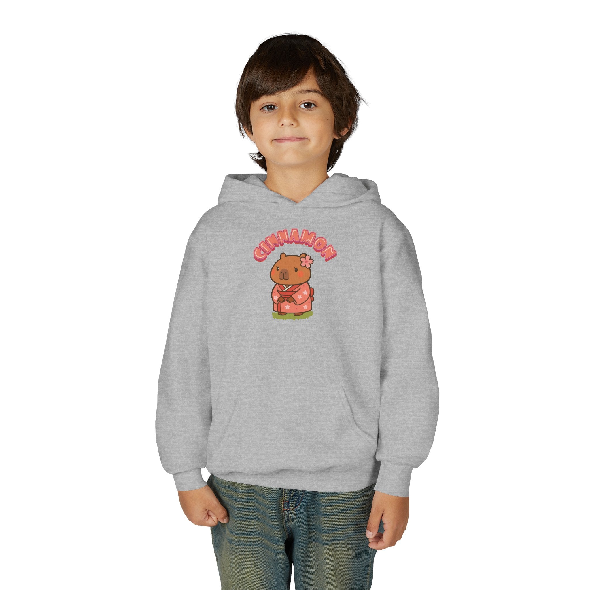 Cinnamon the Cherry Blossom Lover Capybara Cartoon Hoodie, Cute Kawaii Animal Gift