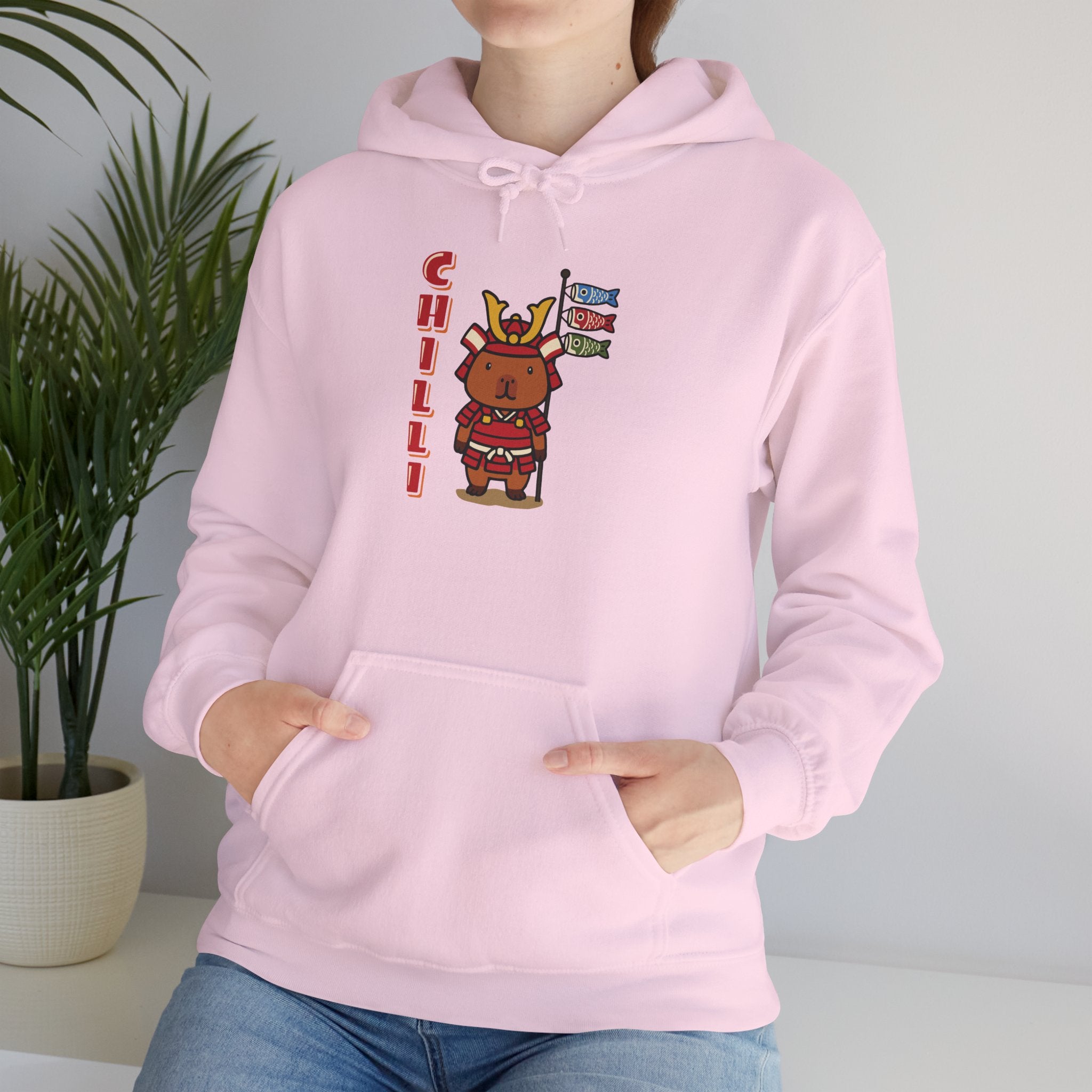 Chilli the Samurai Warrior Capybara Cartoon Hoodie, Cute Kawaii Animal Gift