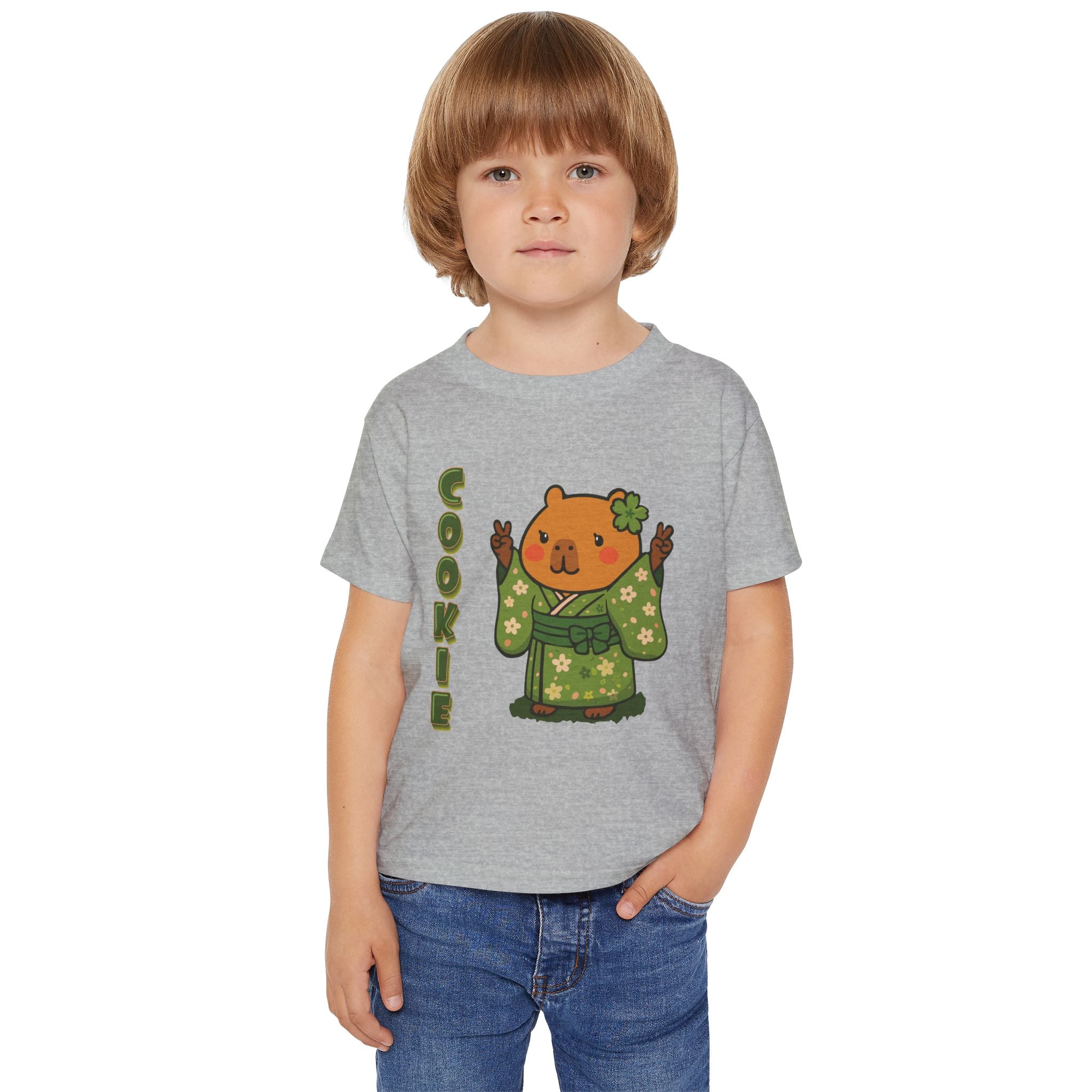 Cookie the Fun Lover Capybara Cartoon T-Shirt, Cute Kawaii Animal Gift