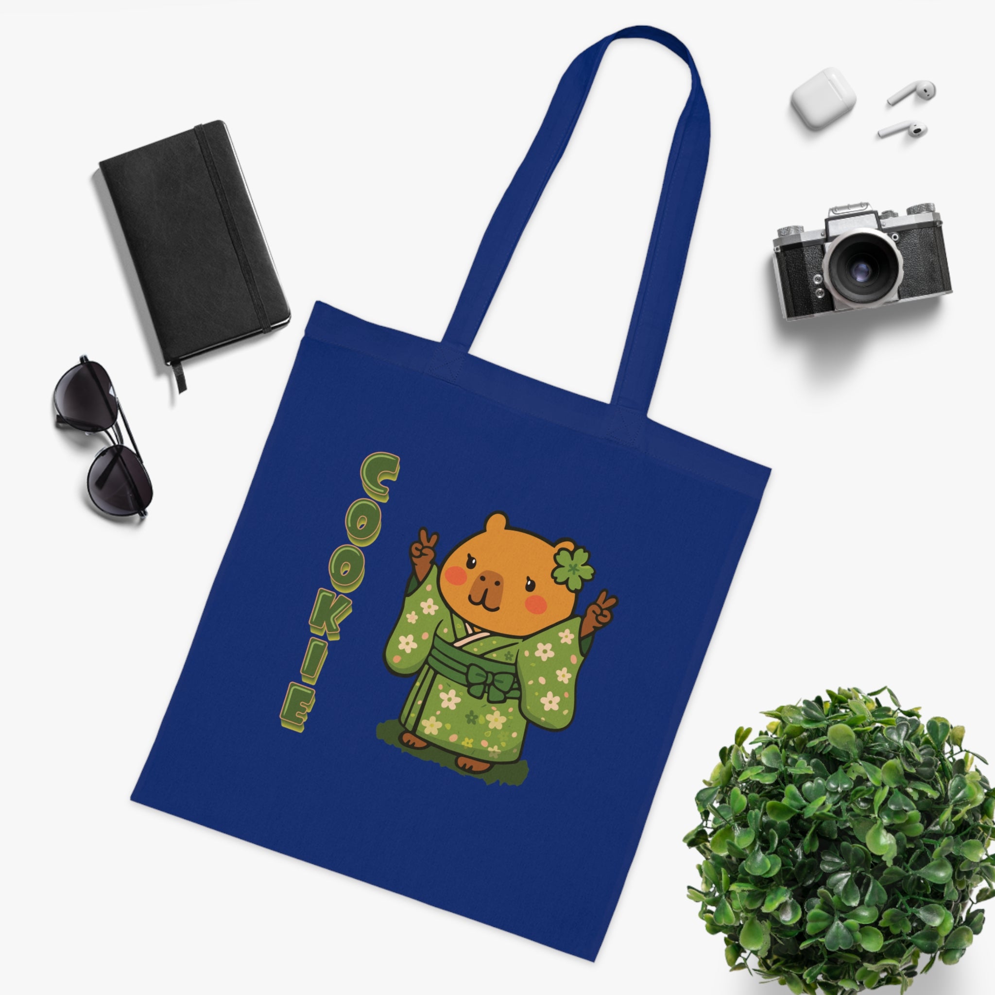 Cookie the Fun Lover Capybara Cartoon Tote Bag, Cute Kawaii Animal Gift