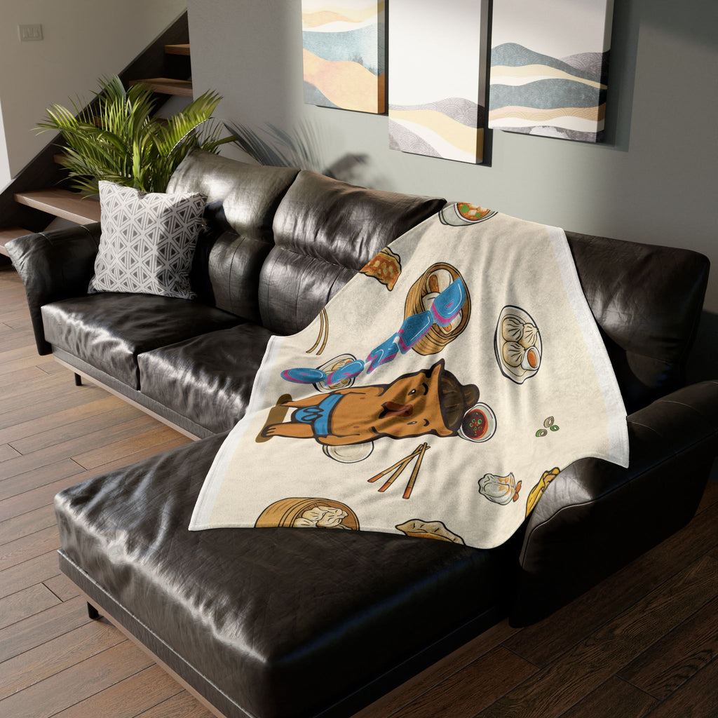 Dango the Sumo Lover Capybara Cartoon Soft Blanket, Cute Kawaii Animal Gift