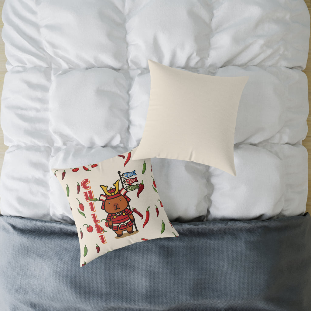 Chilli the Samurai Warrior Capybara Cartoon Pillow, Cute Kawaii Animal Gift