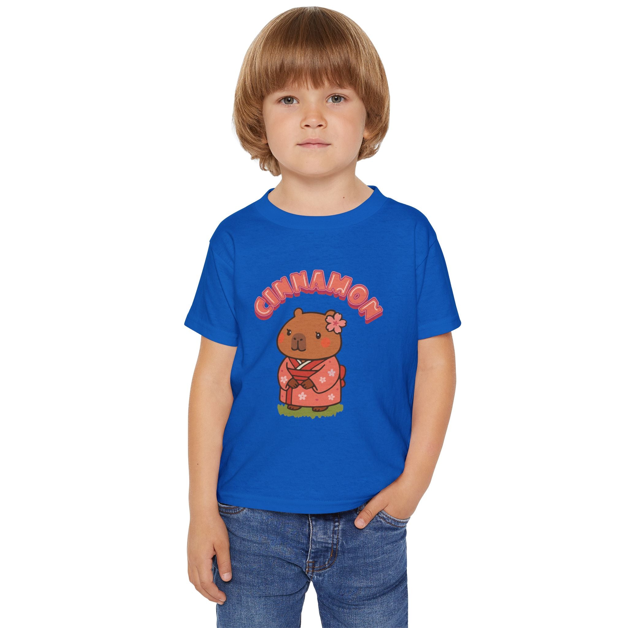Cinnamon the Cherry Blossom Lover Capybara Cartoon T-Shirt, Cute Kawaii Animal Gift