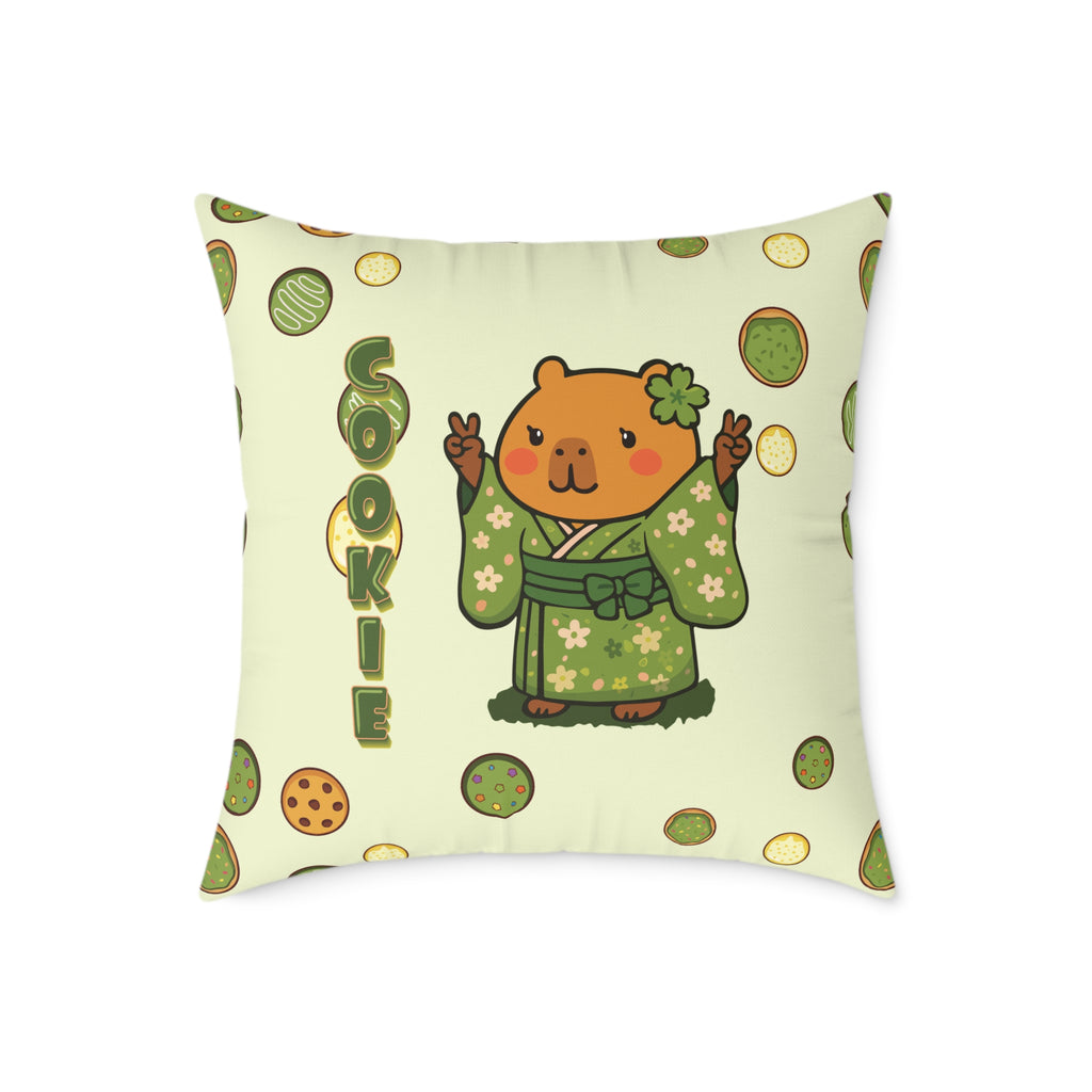 Cookie the Fun Lover Capybara Cartoon Pillow, Cute Kawaii Animal Gift