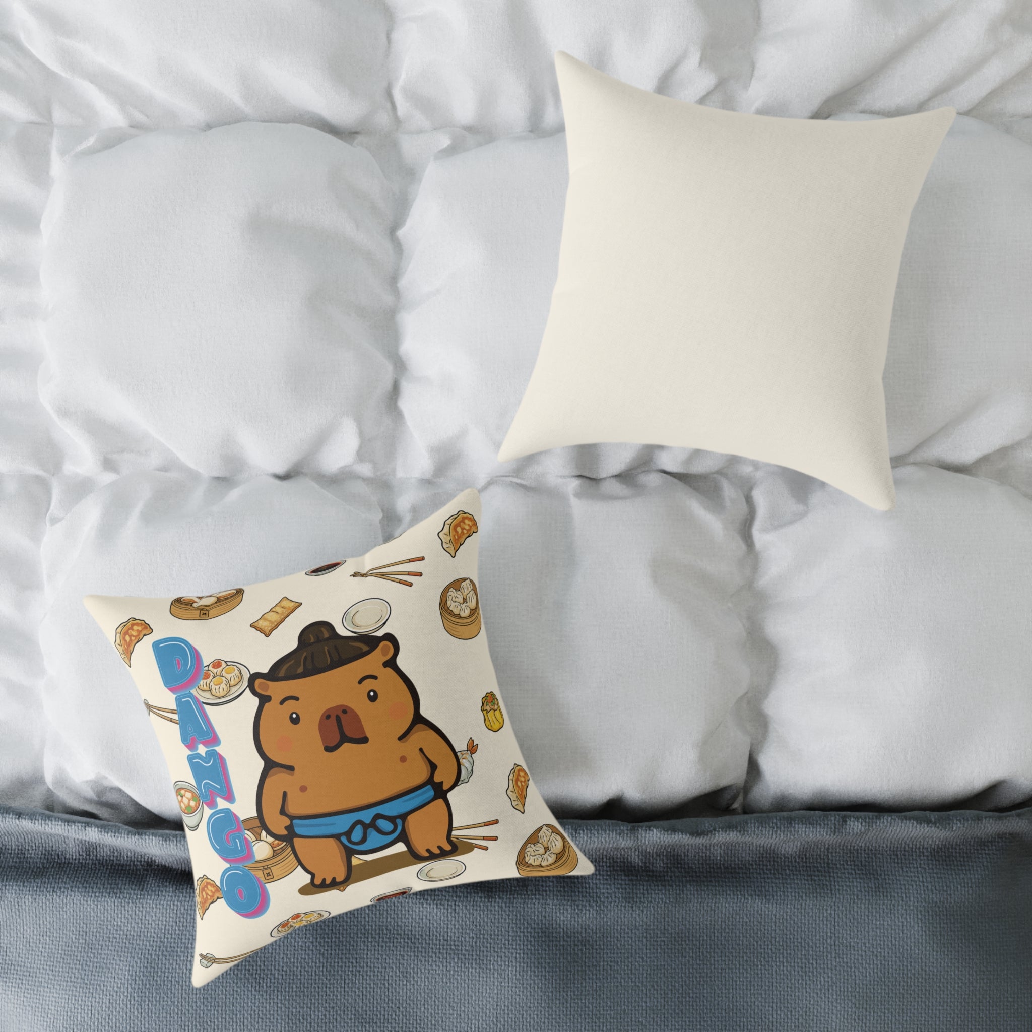Dango the Sumo Lover Capybara Cartoon Pillow, Cute Kawaii Animal Gift