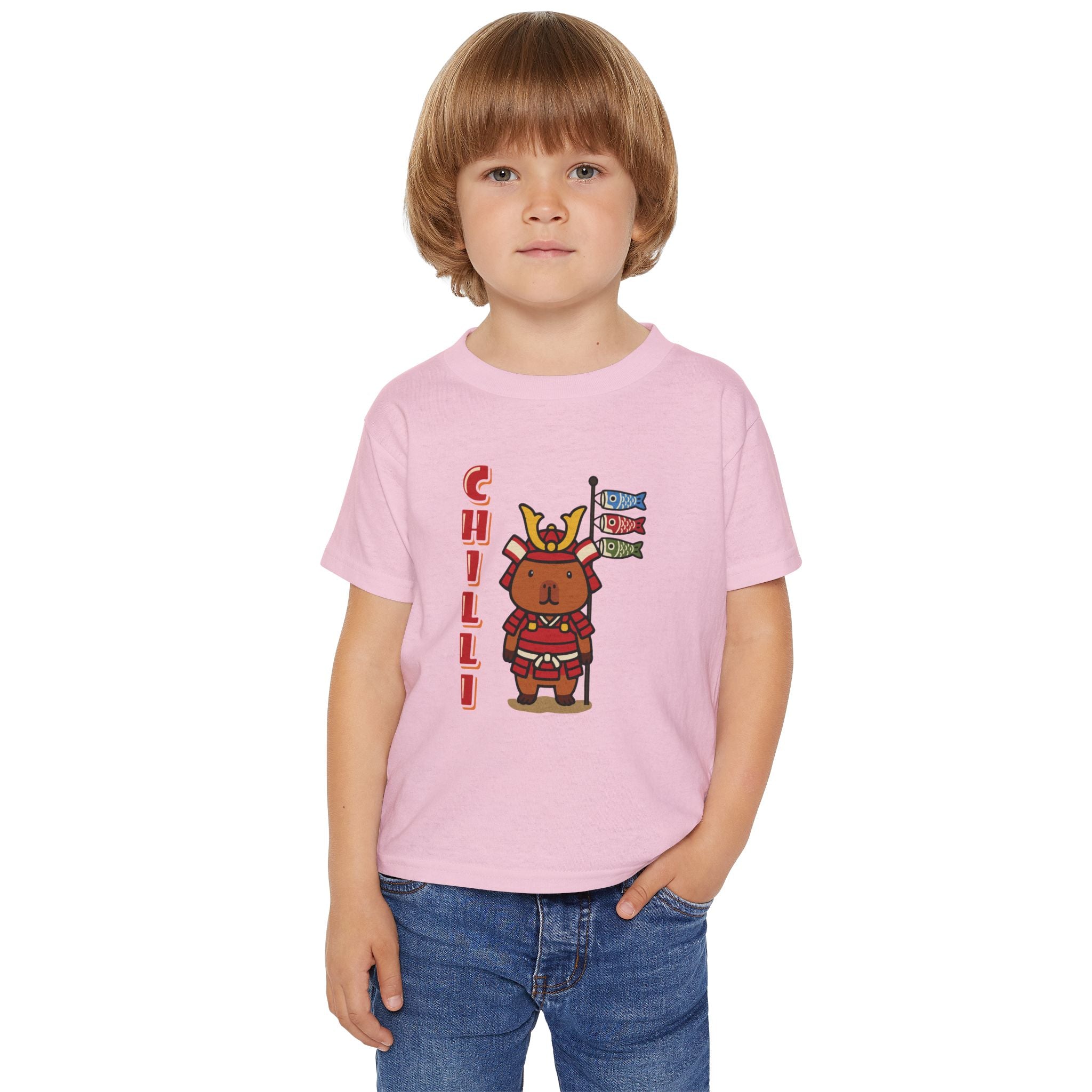 Chilli the Samurai Warrior Capybara Cartoon T-Shirt, Cute Kawaii Animal Gift