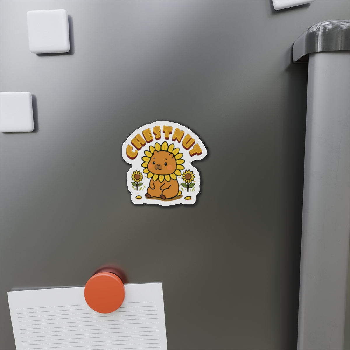 Chestnut the Sunflower Lover Capybara Cartoon Magnets, Cute Kawaii Animal Gift