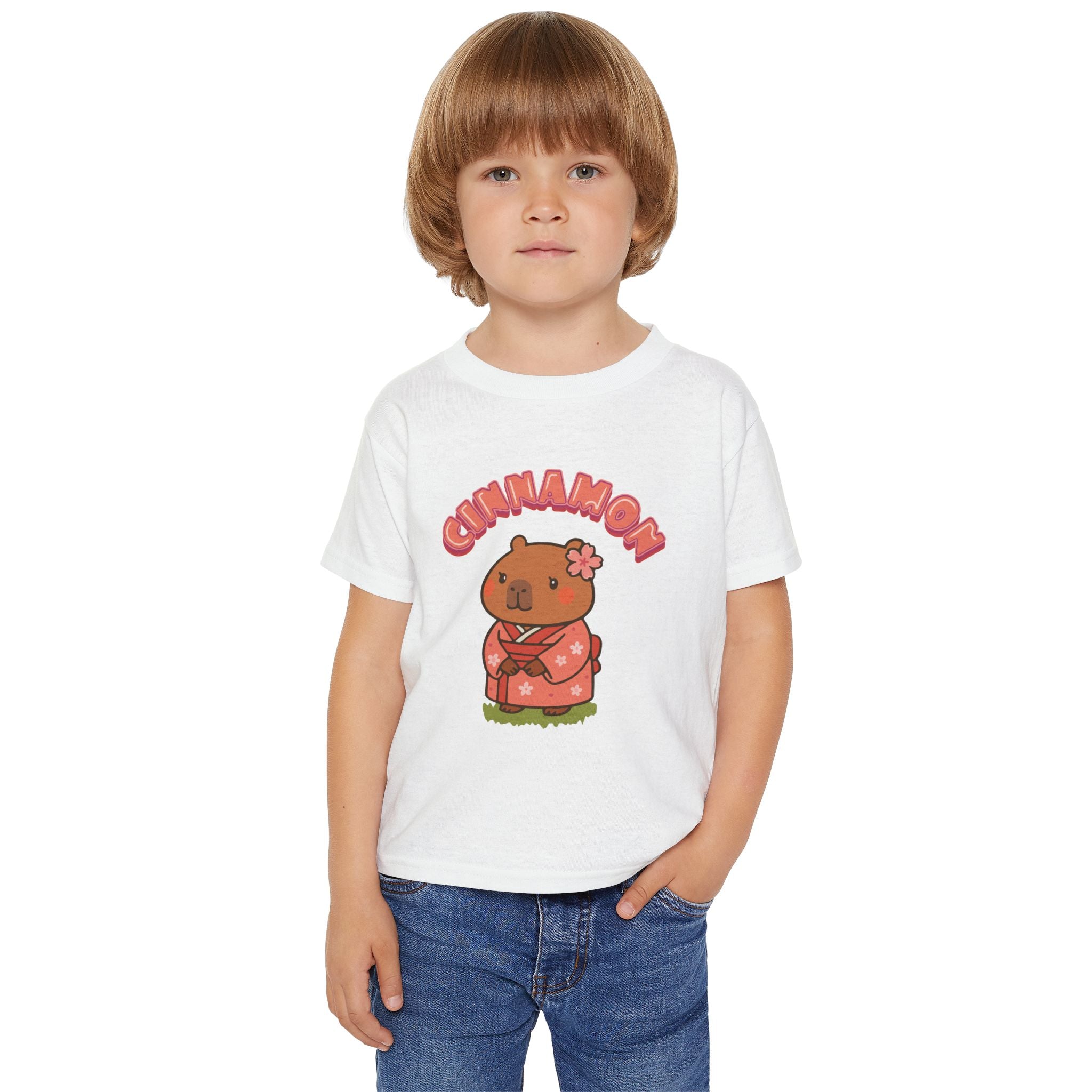 Cinnamon the Cherry Blossom Lover Capybara Cartoon T-Shirt, Cute Kawaii Animal Gift