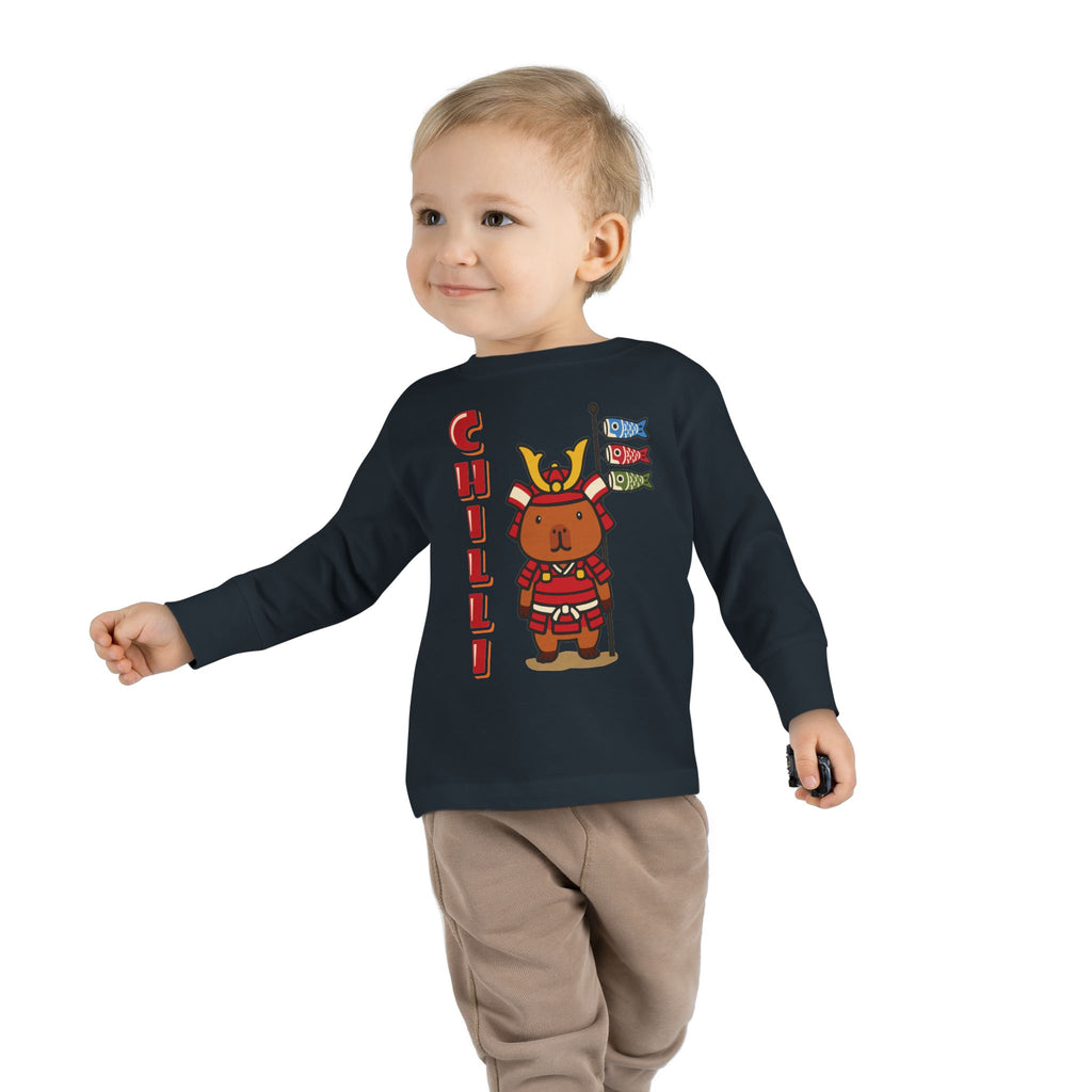 Chilli the Samurai Warrior Capybara Cartoon long sleeve shirt, Cute Kawaii Animal Gift