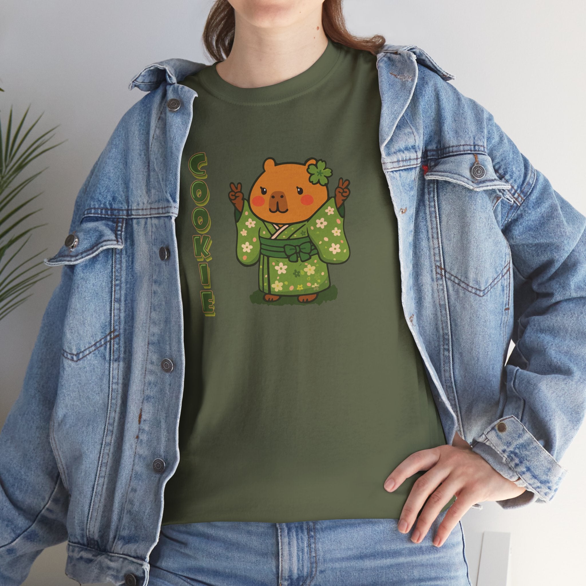 Cookie the Fun Lover Capybara Cartoon T-Shirt, Cute Kawaii Animal Gift