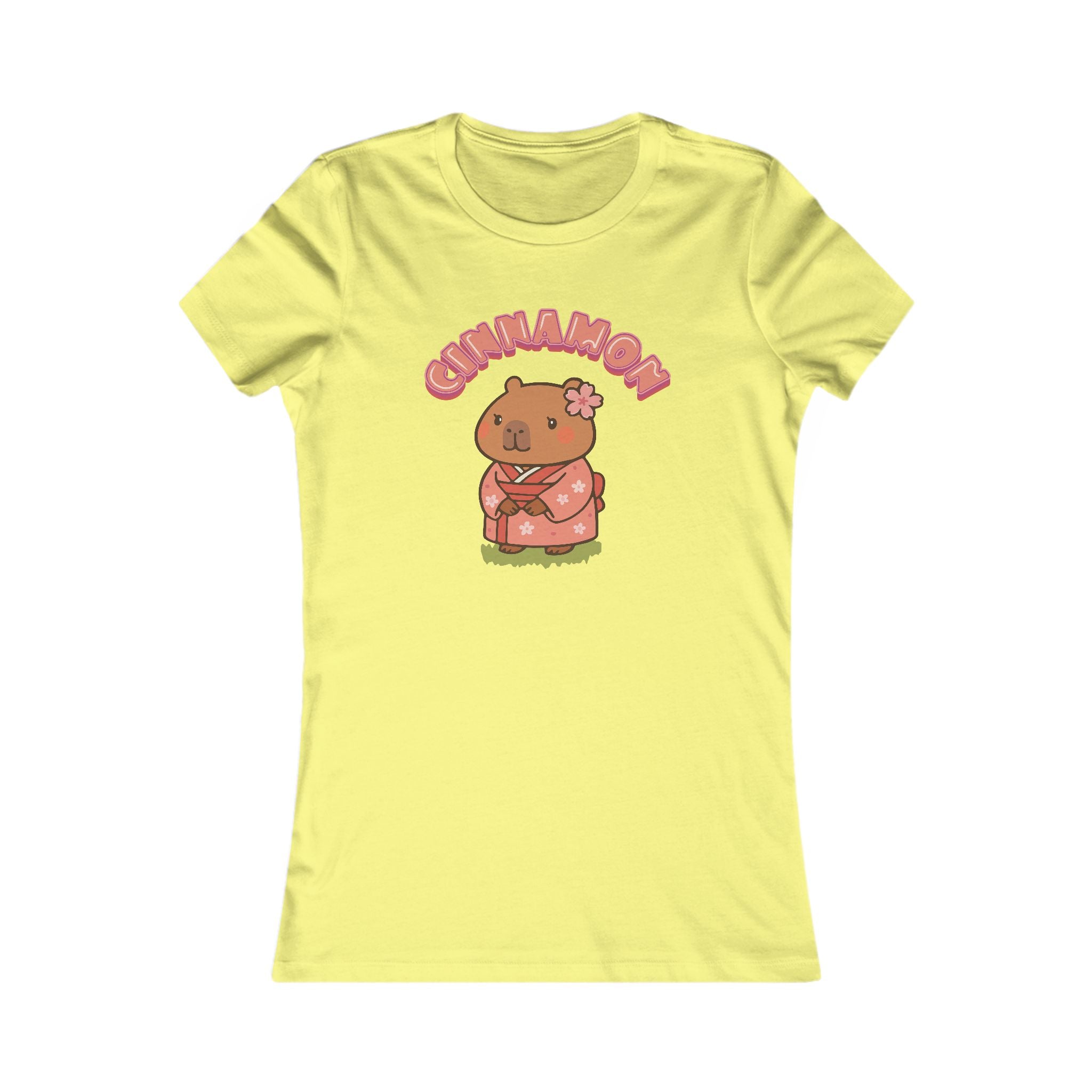 Cinnamon the Cherry Blossom Lover Capybara Cartoon T-Shirt, Cute Kawaii Animal Gift