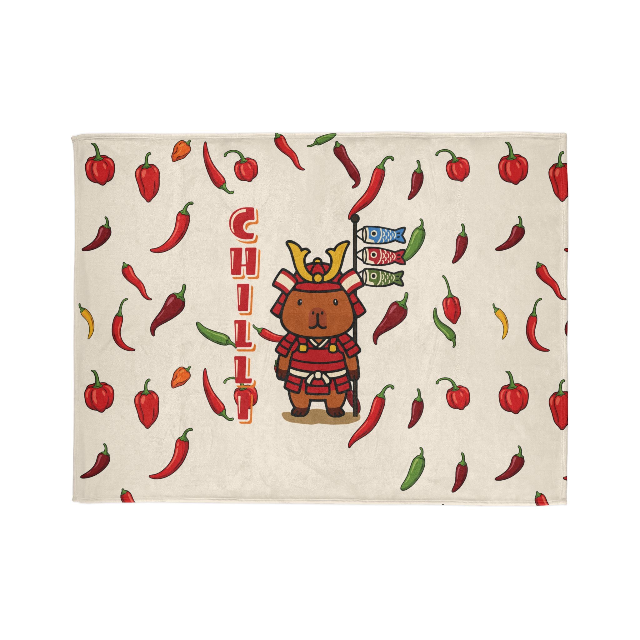 Chilli the Samurai Warrior Capybara Cartoon Soft Blanket, Cute Kawaii Animal Gift
