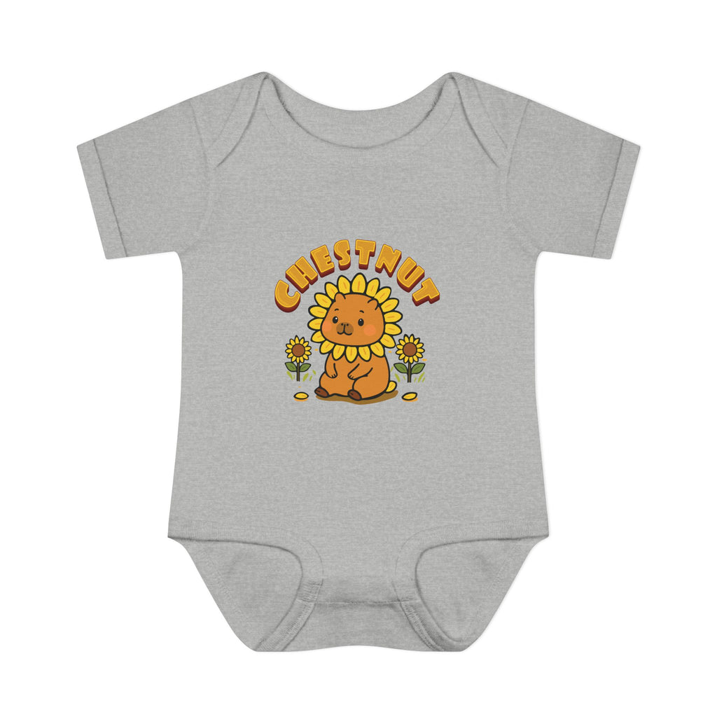 Chestnut the Sunflower Lover Capybara Cartoon Bodysuit, Cute Kawaii Animal Gift