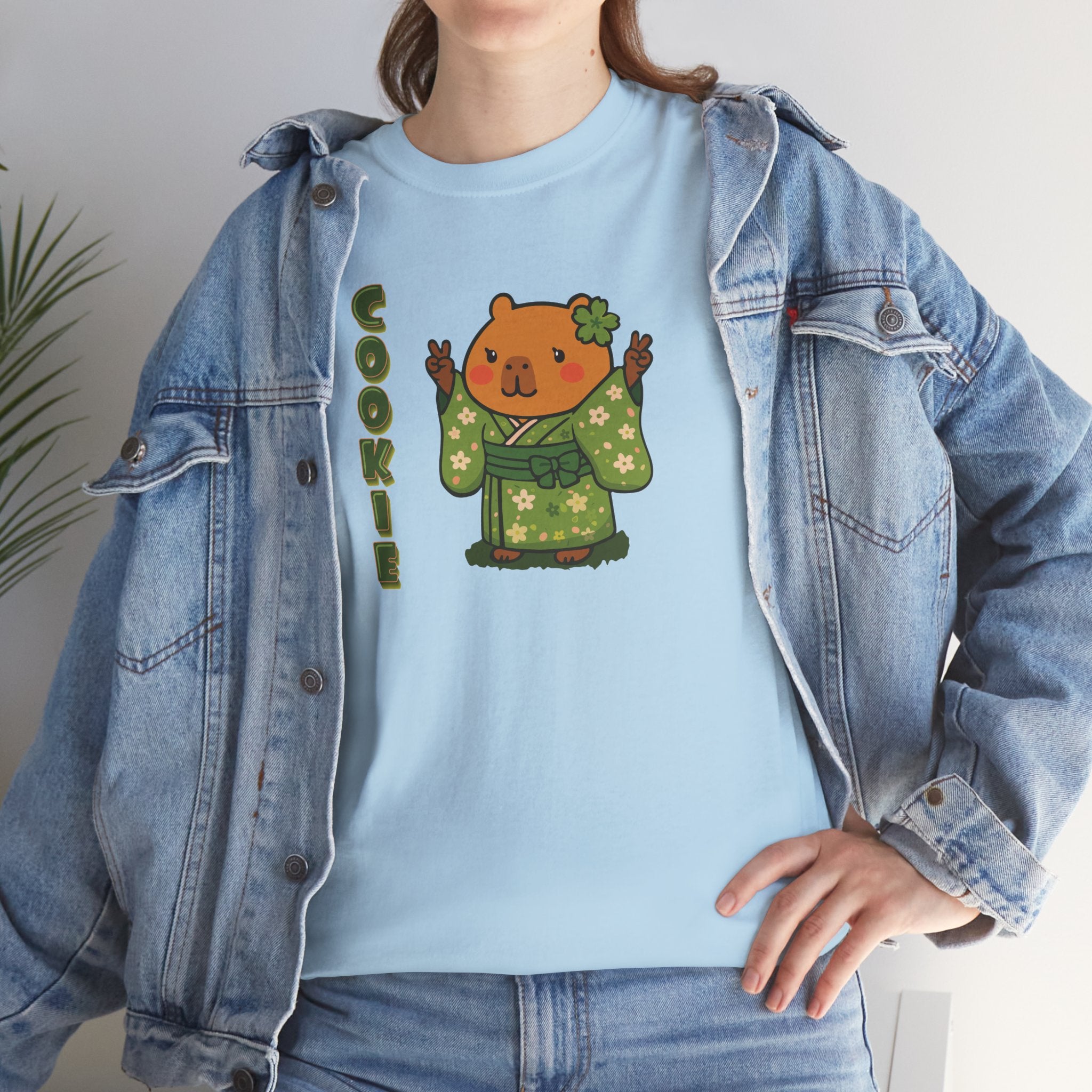Cookie the Fun Lover Capybara Cartoon T-Shirt, Cute Kawaii Animal Gift