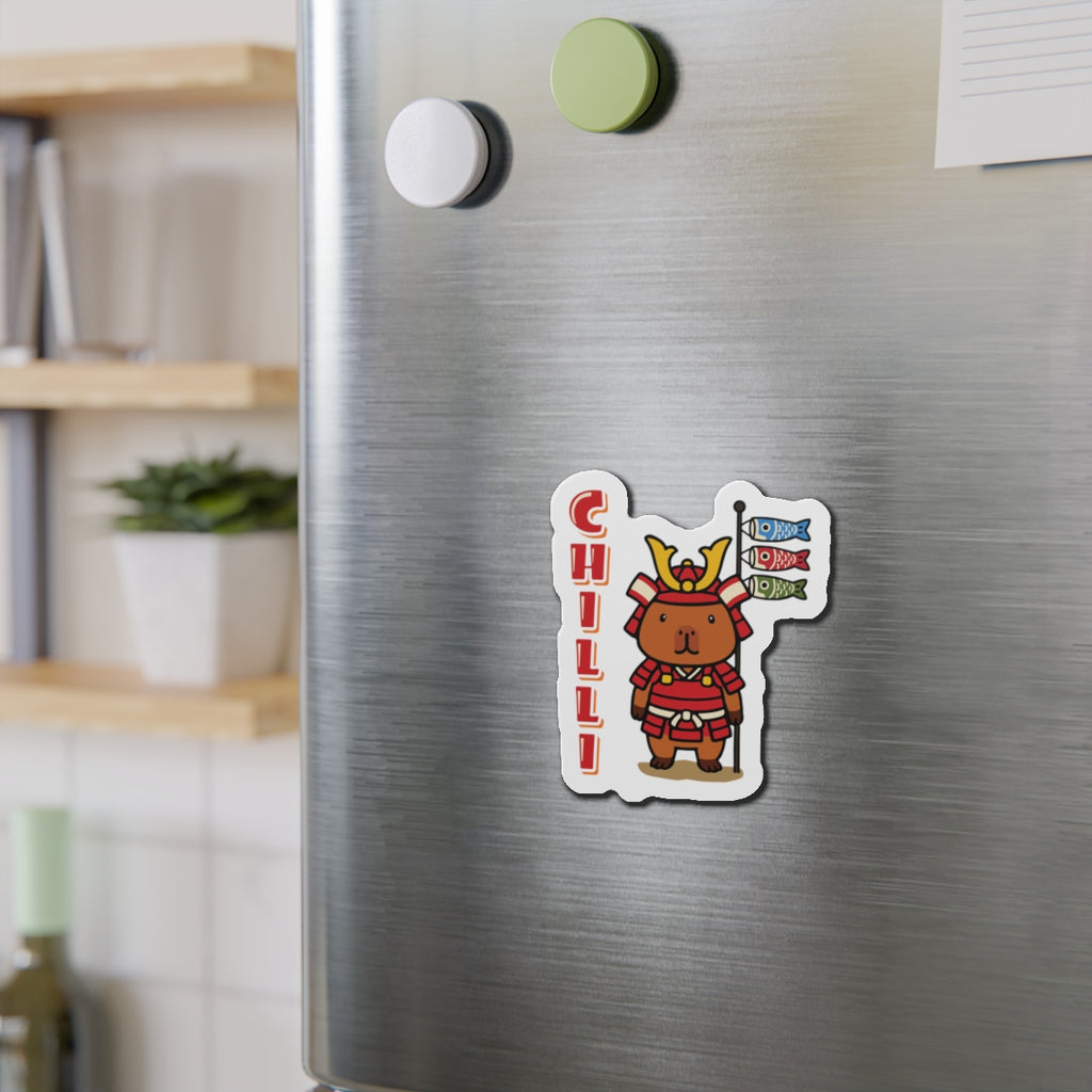 Chilli the Samurai Warrior Capybara Cartoon Magnets, Cute Kawaii Animal Gift