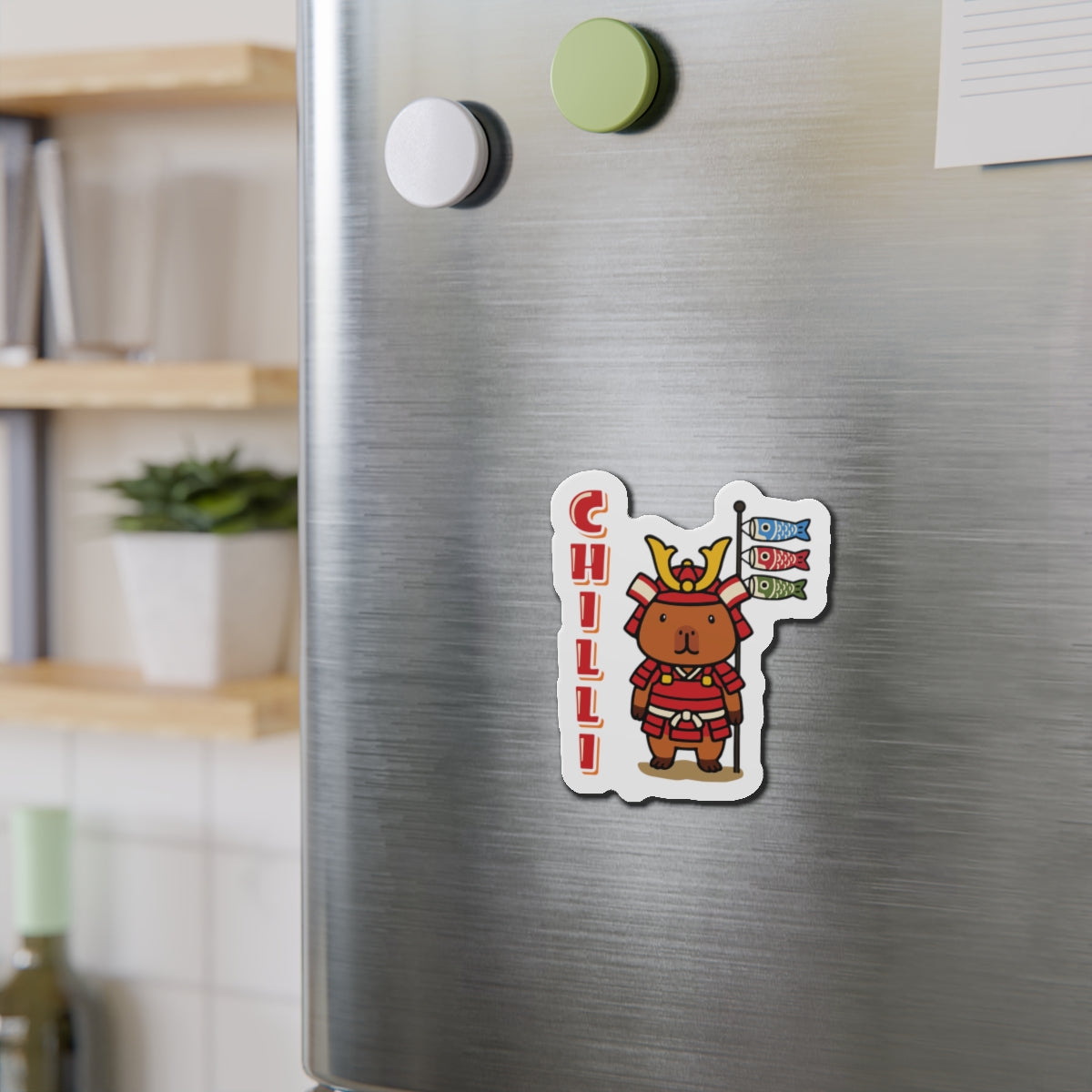 Chilli the Samurai Warrior Capybara Cartoon Magnets, Cute Kawaii Animal Gift