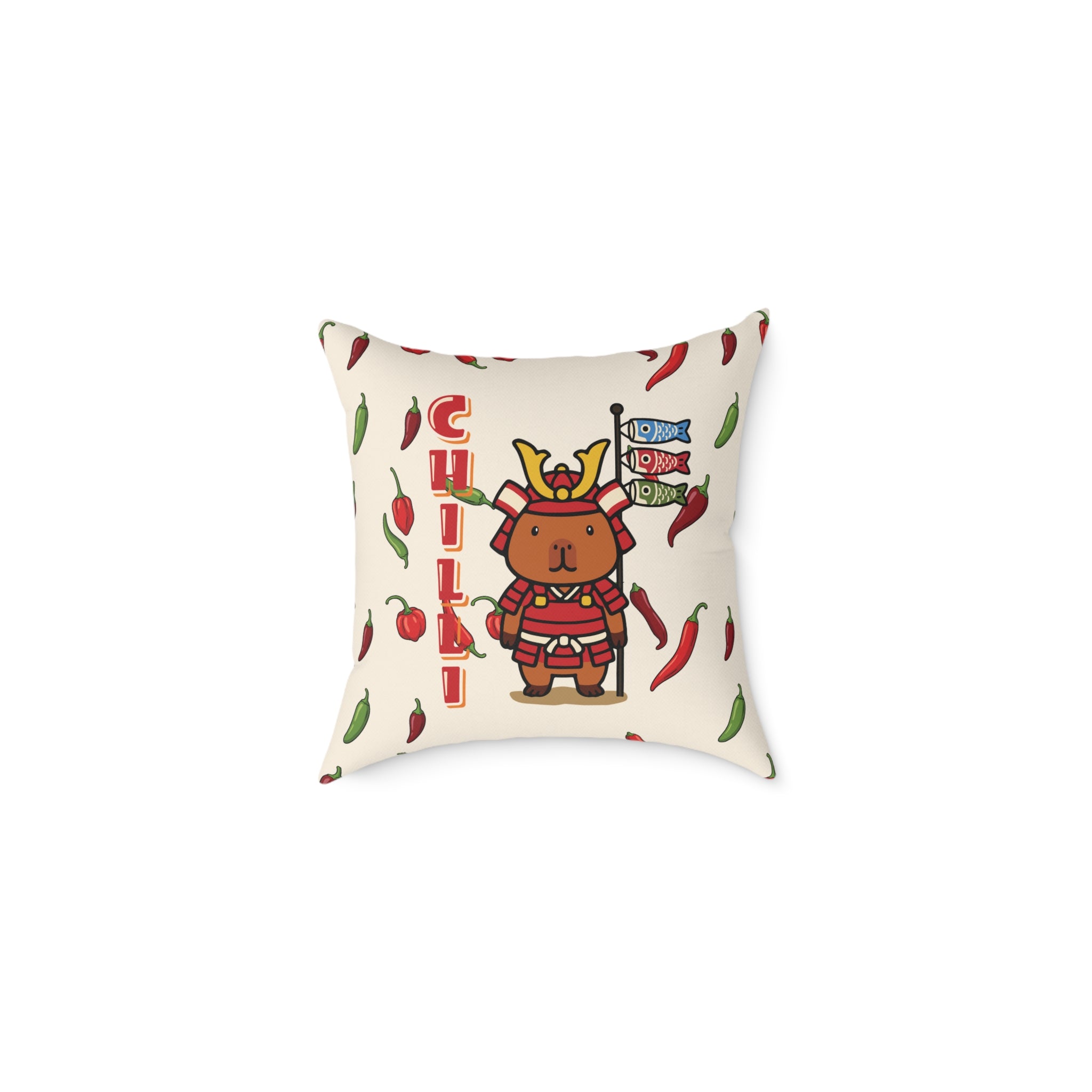 Chilli the Samurai Warrior Capybara Cartoon Pillow, Cute Kawaii Animal Gift