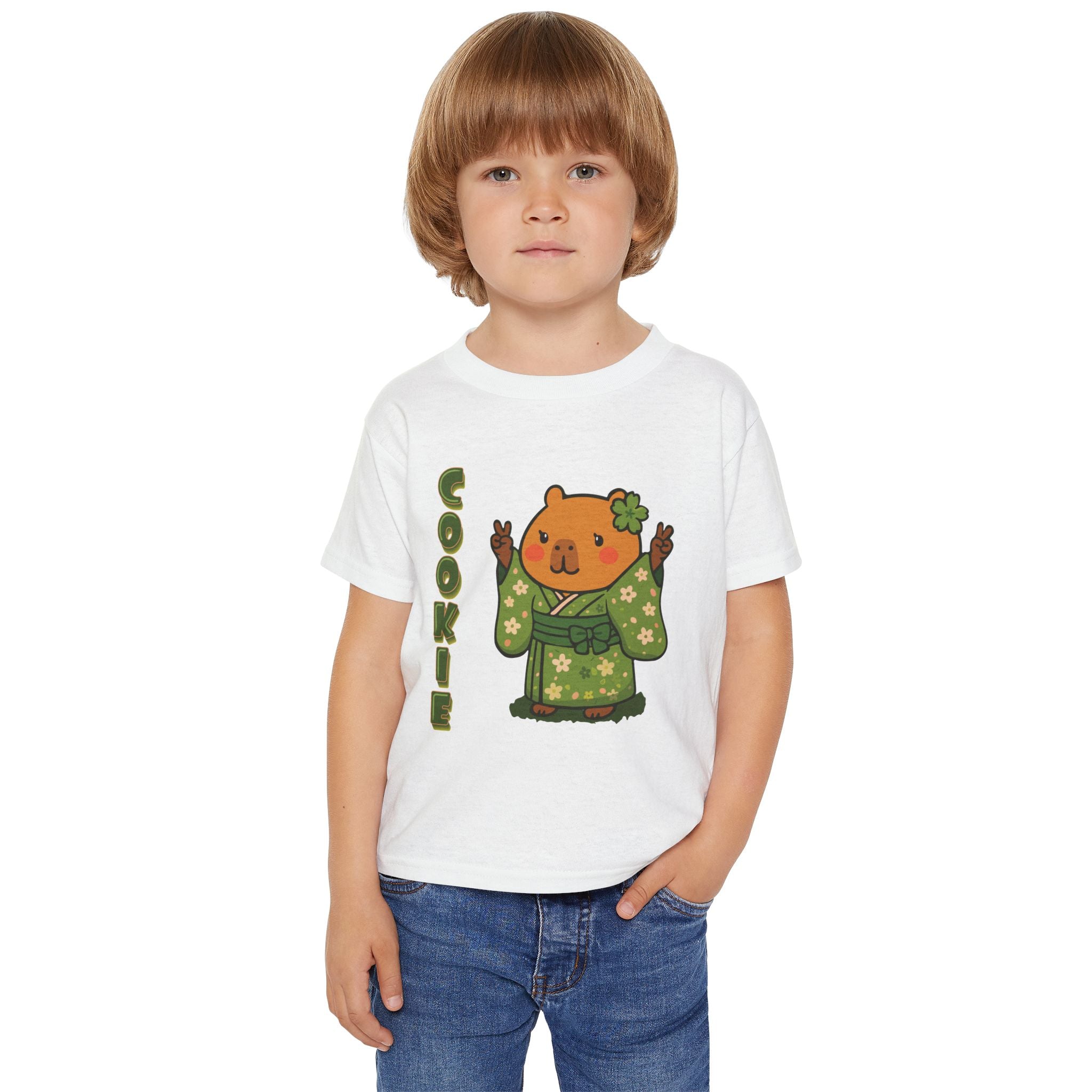 Cookie the Fun Lover Capybara Cartoon T-Shirt, Cute Kawaii Animal Gift