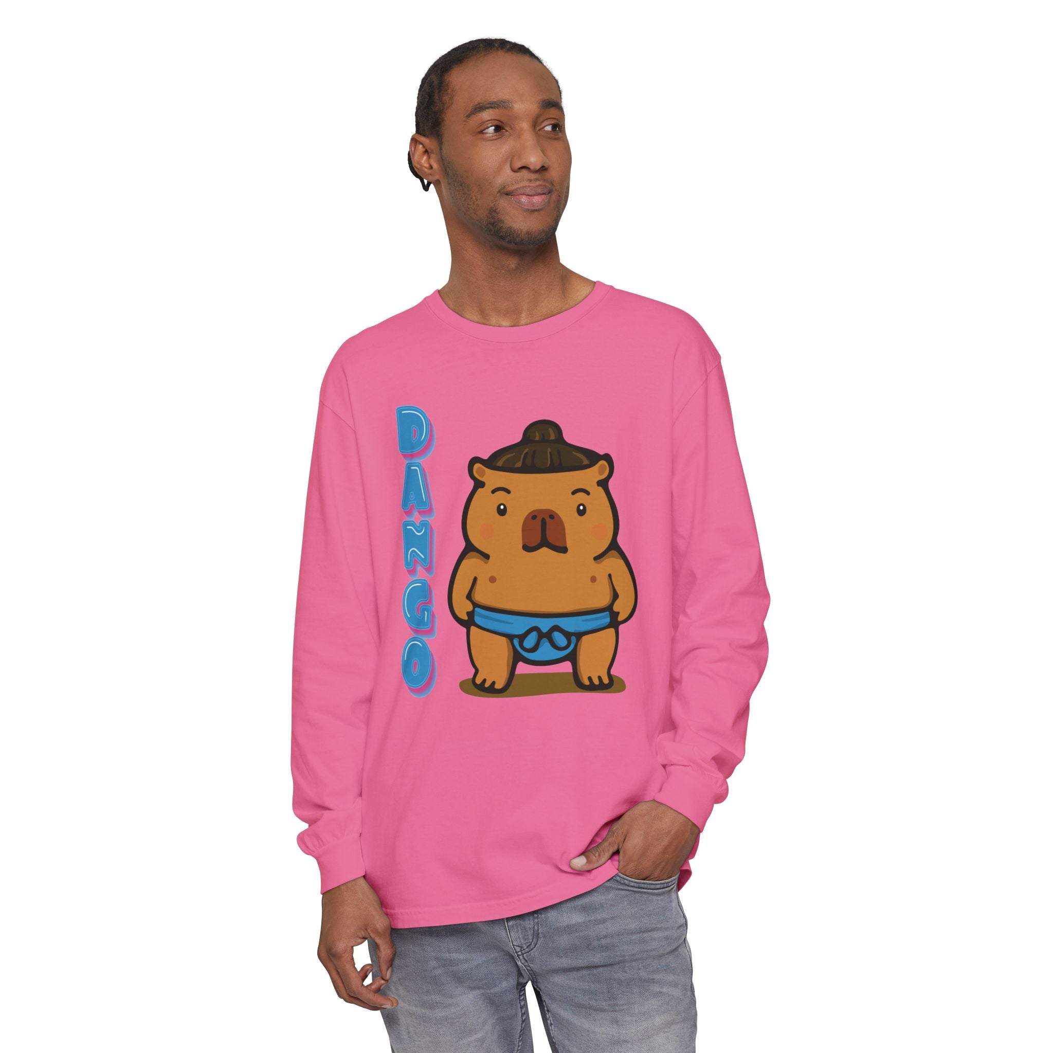 Dango the Sumo Lover Capybara Cartoon long sleeve shirt, Cute Kawaii Animal Gift